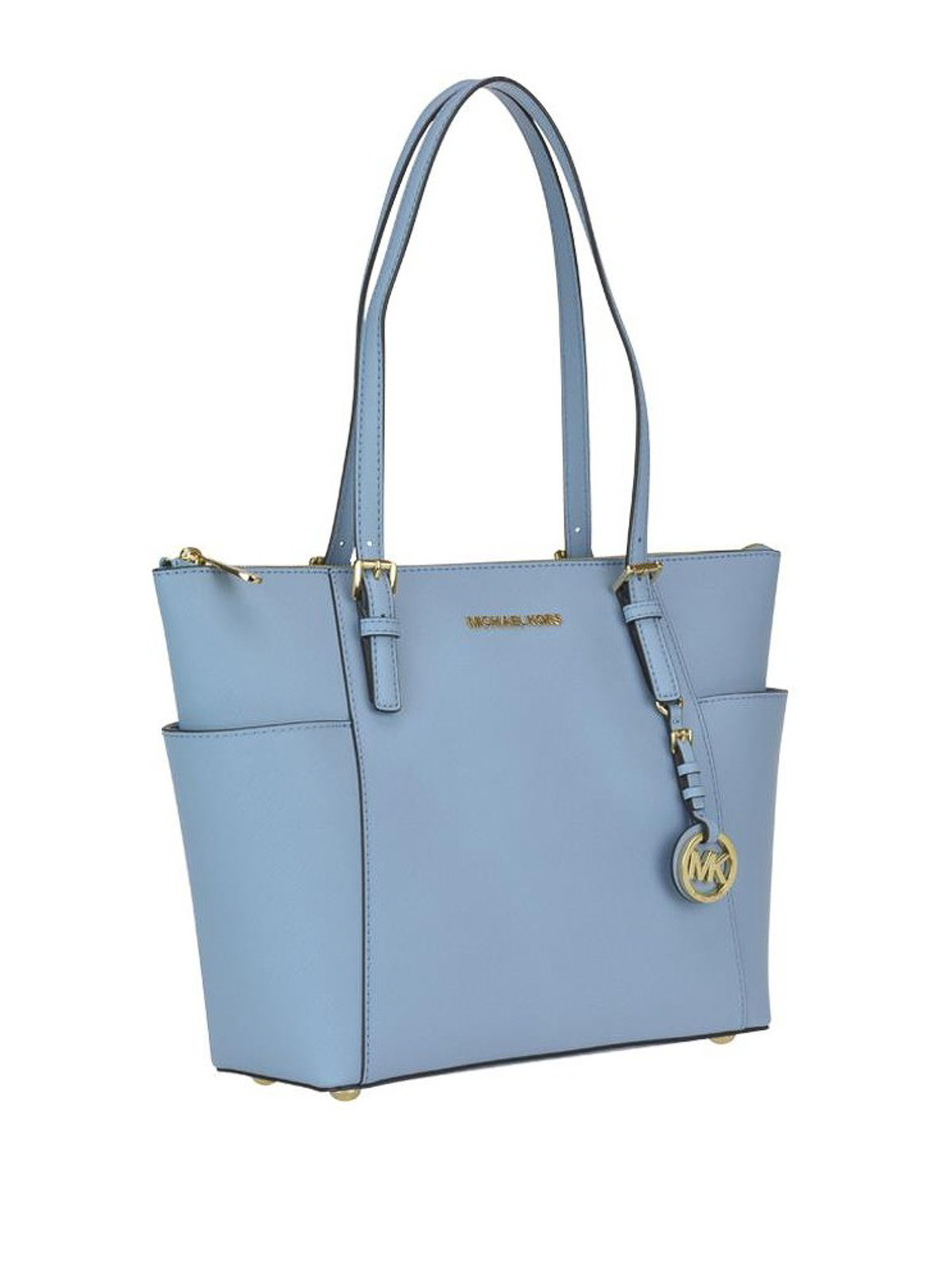 blue and white mk purse