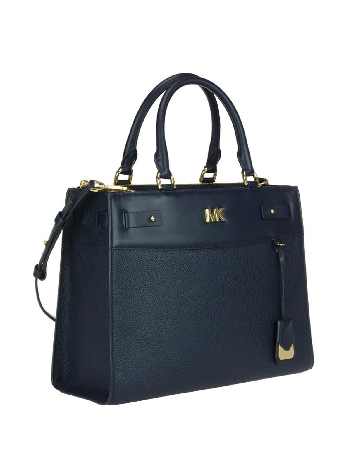 navy blue leather tote - totes bags 