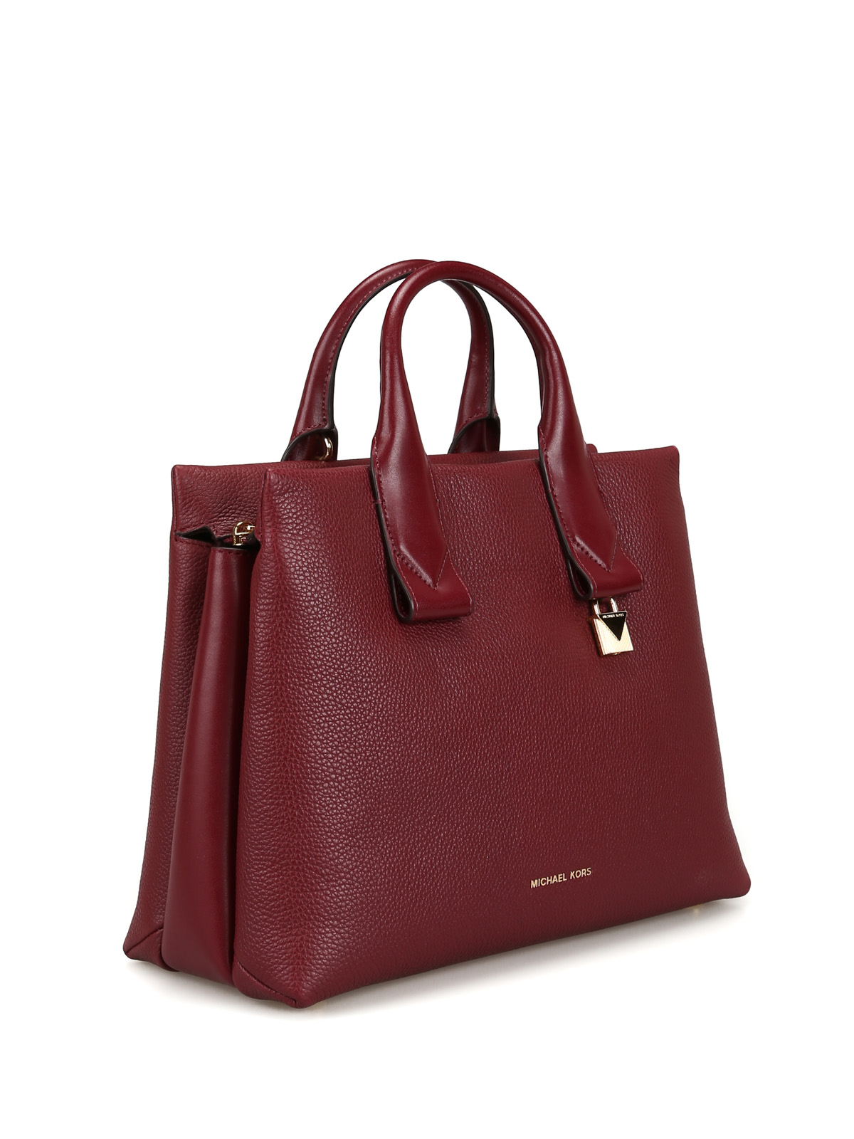 Rollins dark red leather large tote bag 