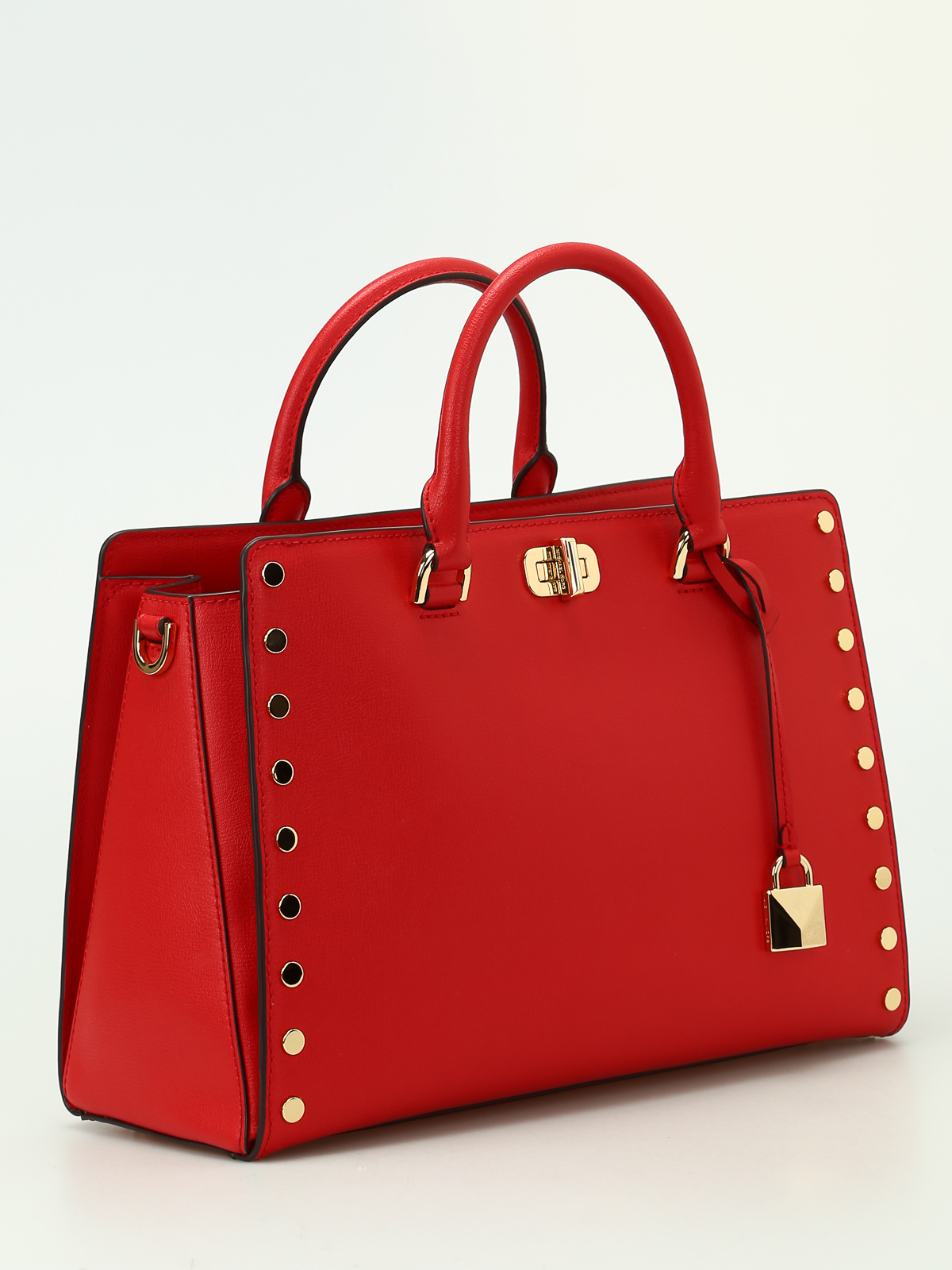 Michael Kors - Sylvie Stud red leather large tote - totes bags - 30T7GYFS3L204