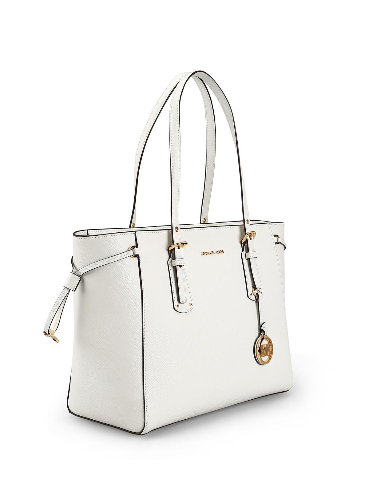 Voyager white leather medium tote 