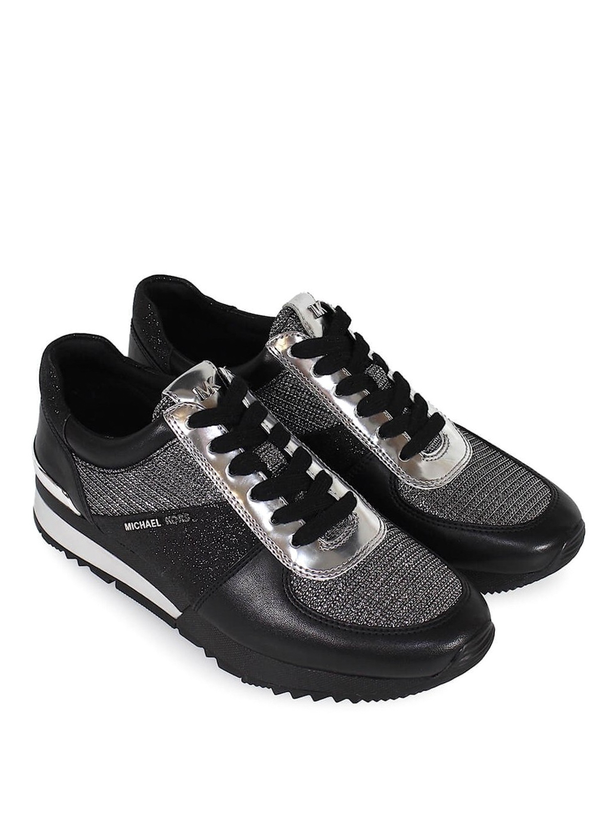 black and silver trainers
