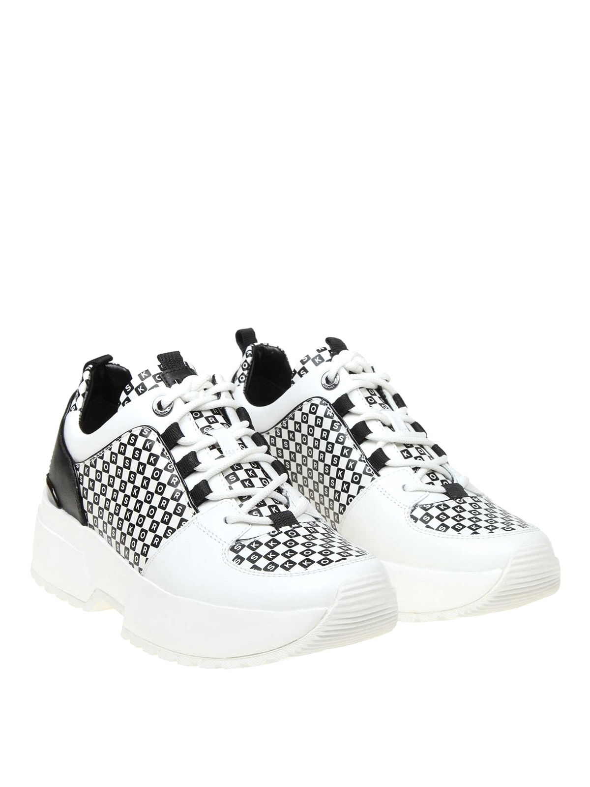 michael kors trainers black and white