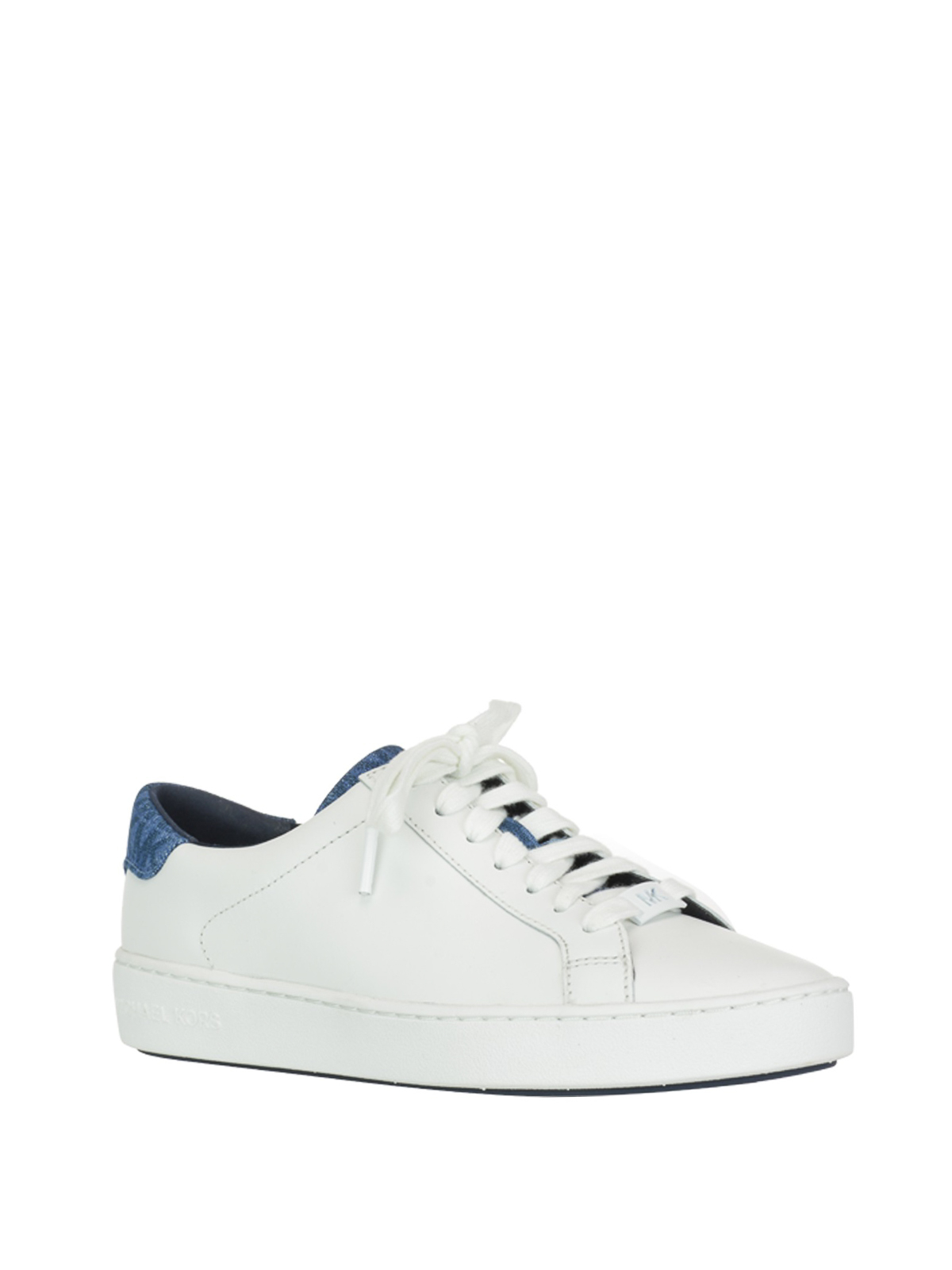 Trainers Michael Kors - Irving white leather and denim sneakers -  43S9IRFS2L085