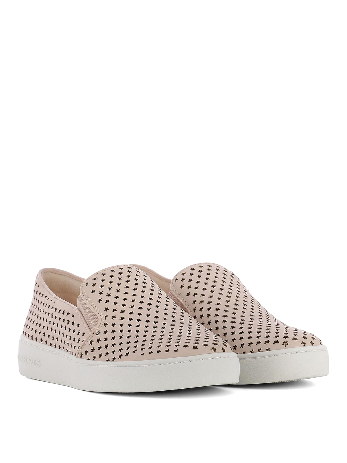 Light pink cut out stars slip-ons 