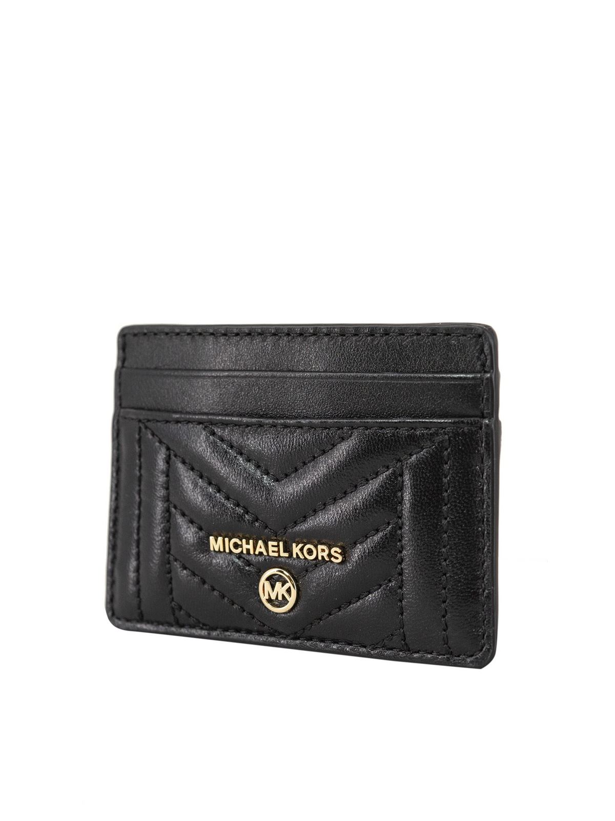 MICHAEL Michael Kors Pebbled Leather Cardholder in Black Womens Accessories Wallets and cardholders 