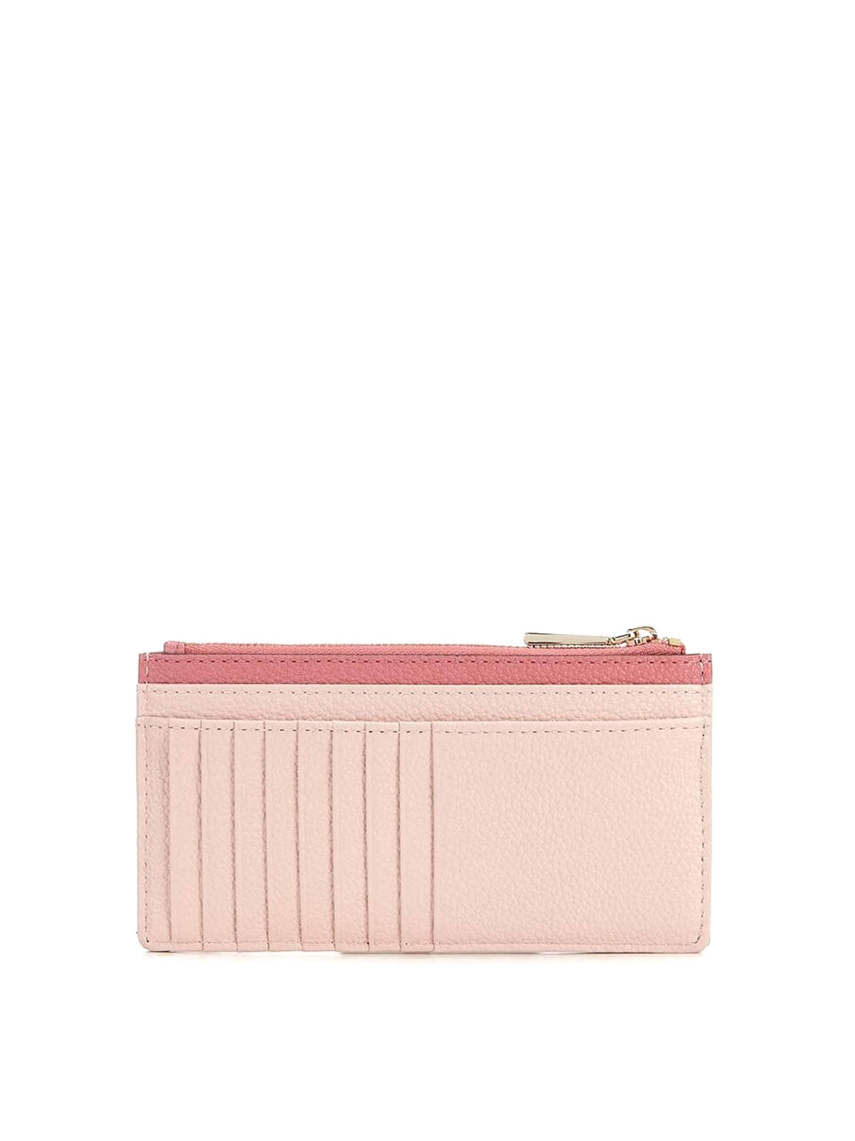 Scalloped two-tone leather wallet 