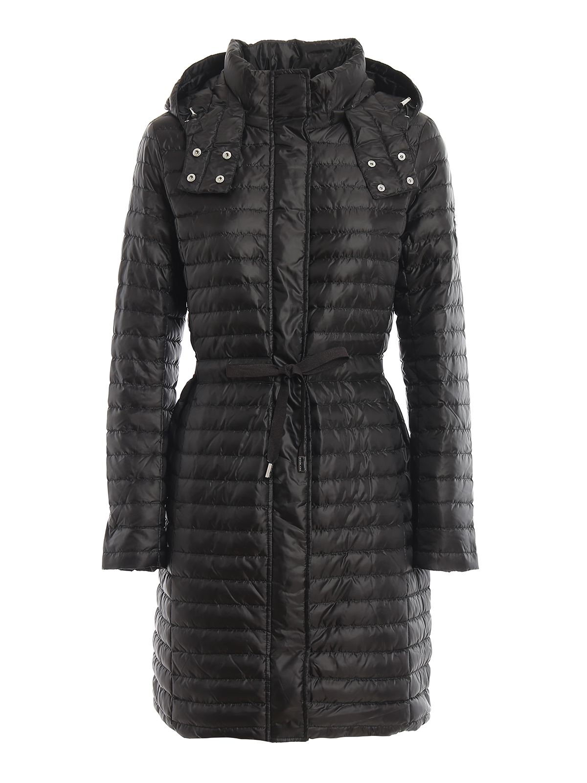 MICHAEL KORS BLACK QUILTED HOODED PADDED COAT