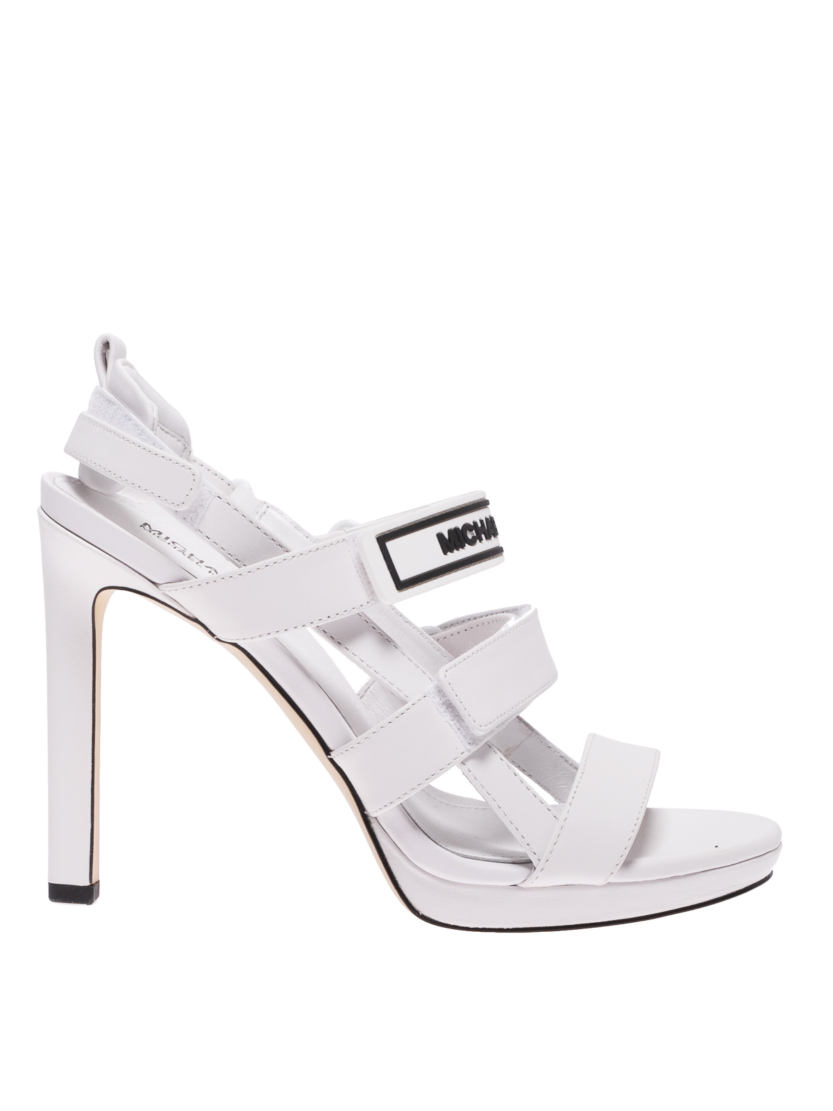 Demi white leather heeled sandals 