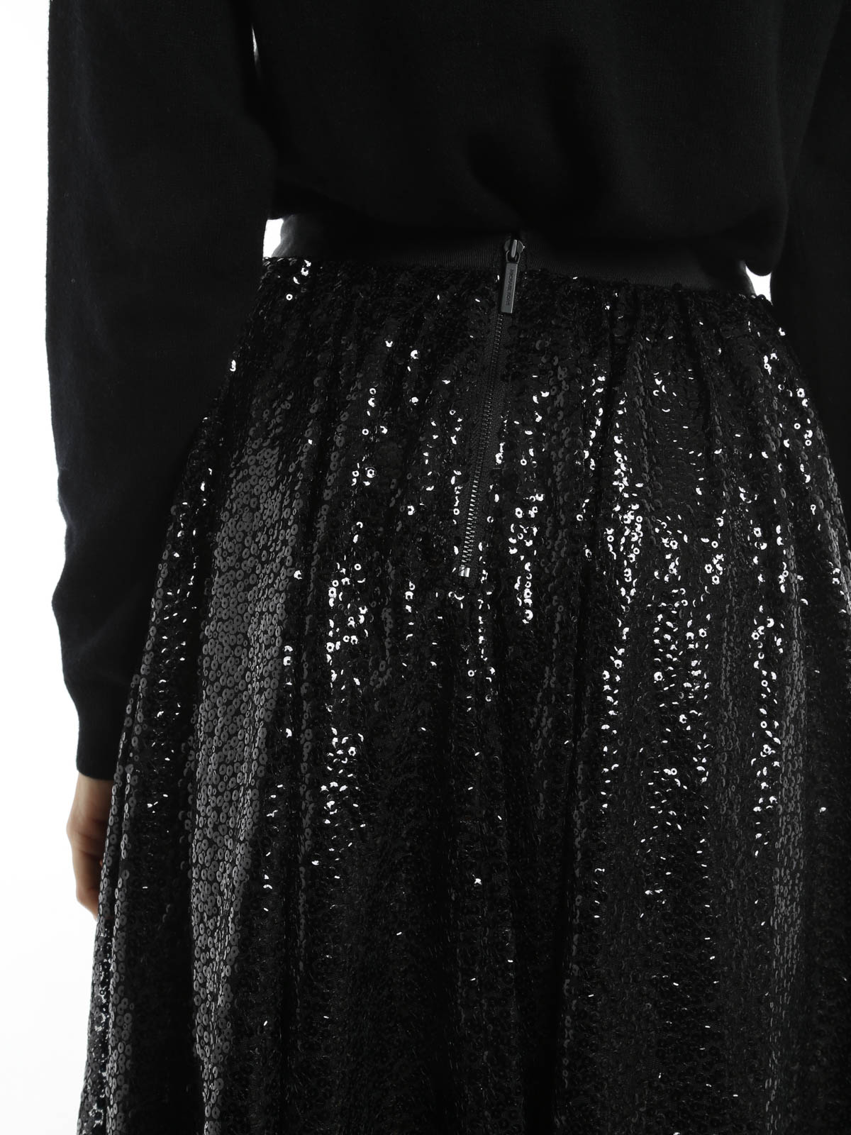 MICHAEL Michael Kors Synthetic Sequin Embellished Blazer in Black Womens Clothing Skirts Knee-length skirts 