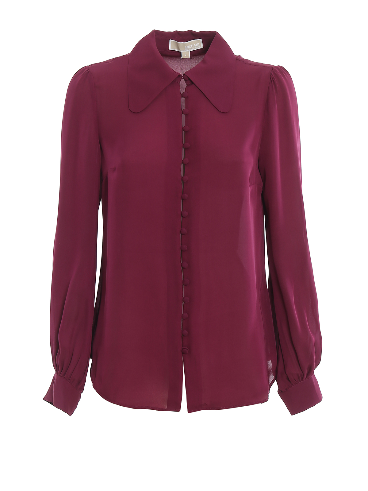 MICHAEL KORS SILK SHIRT WITH WRAPPED BUTTONS