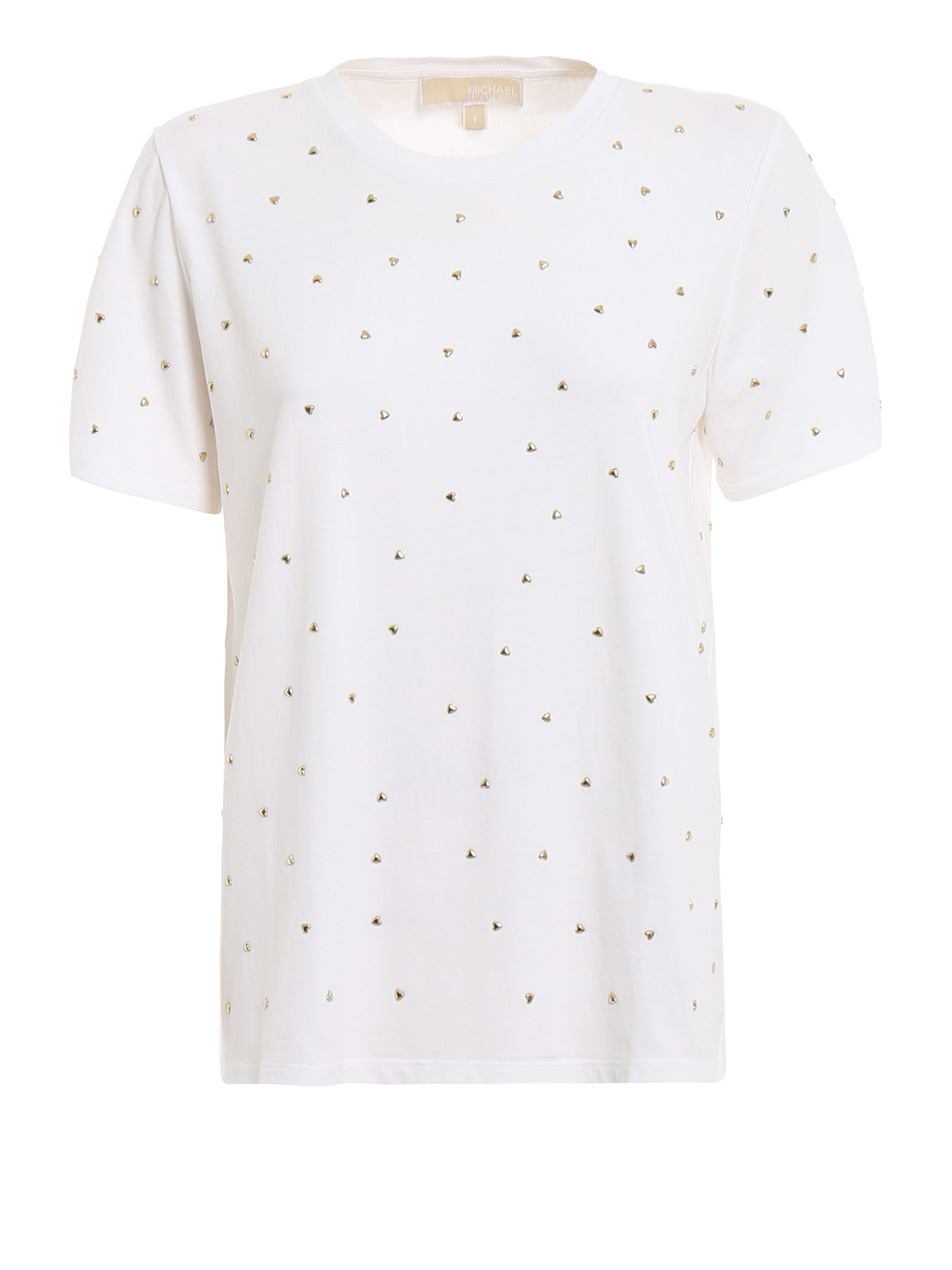 T-shirts Michael Kors - Heart studded white cotton T-shirt - MS95M3G97J100