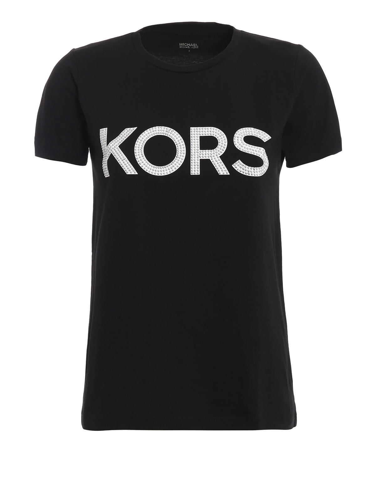 T-shirts Michael Kors - Studded Kors logo black cotton T-shirt ...