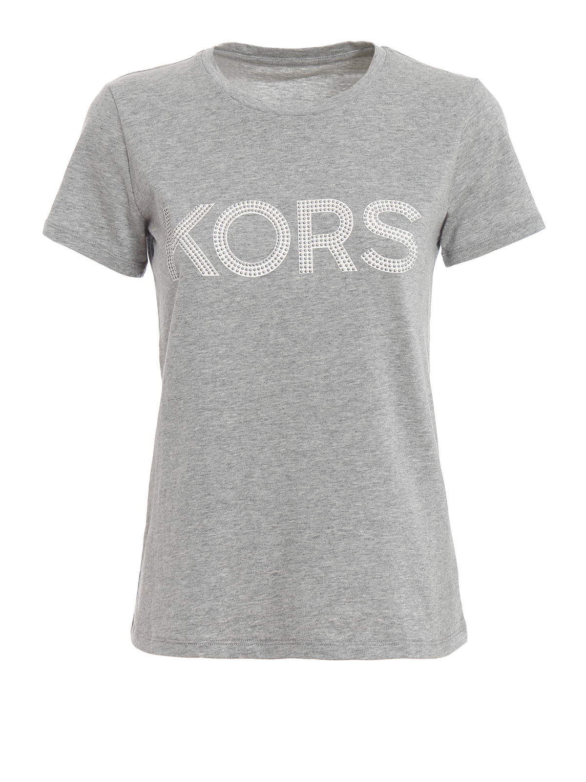 T-shirts Michael Kors - Studded Kors logo grey cotton T-shirt ...