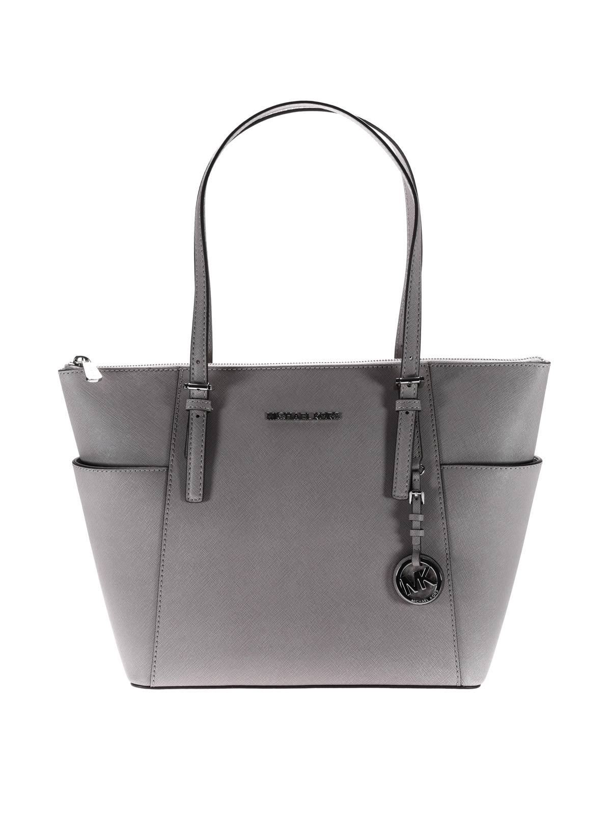 zip grey saffiano bag - totes bags 