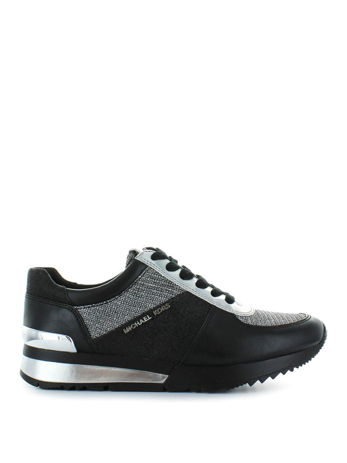 Trainers Michael Kors - Allie black leather and silver lurex sneakers -  43T8ALFS2D023