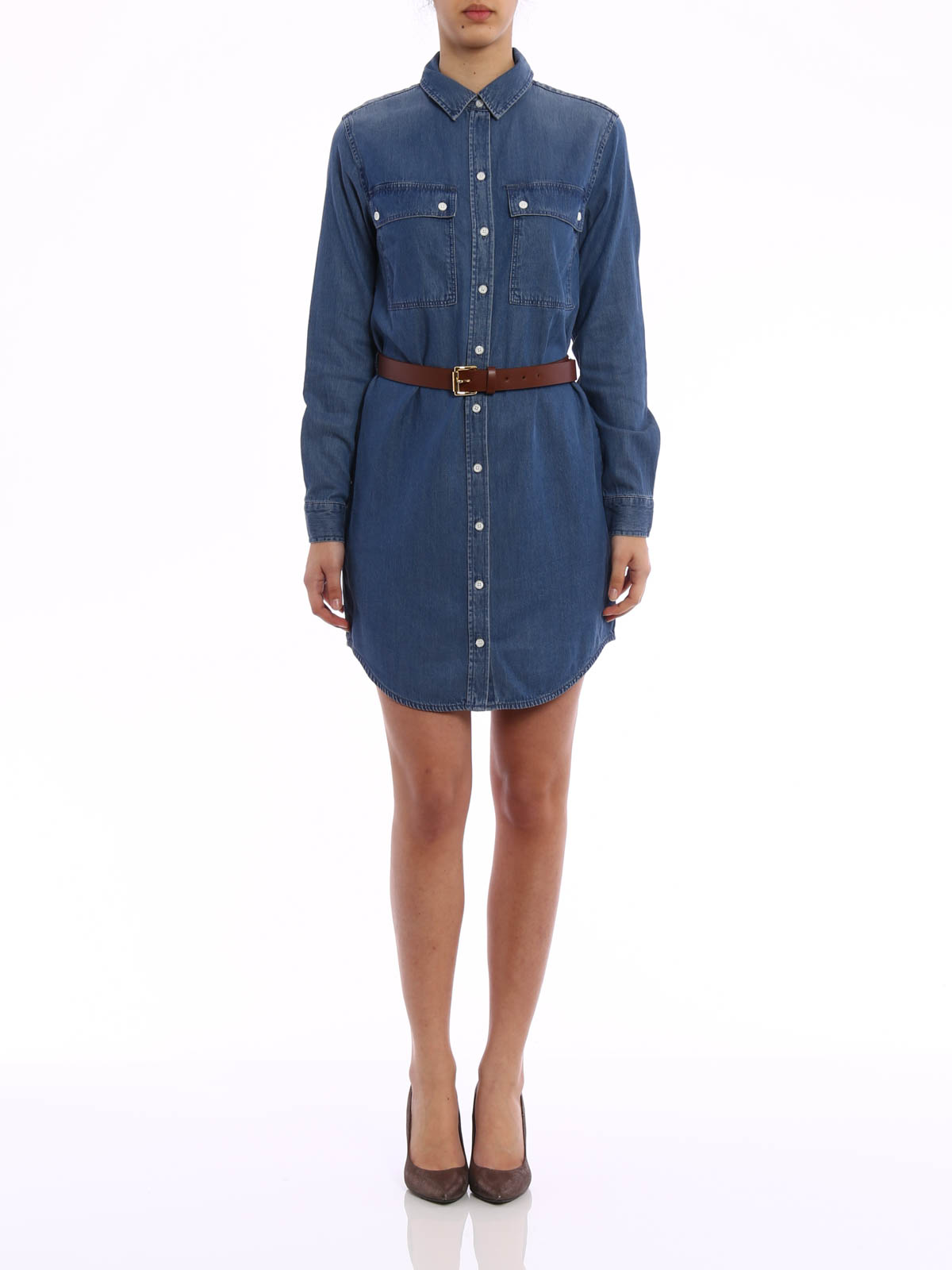 michael kors denim shirt dress