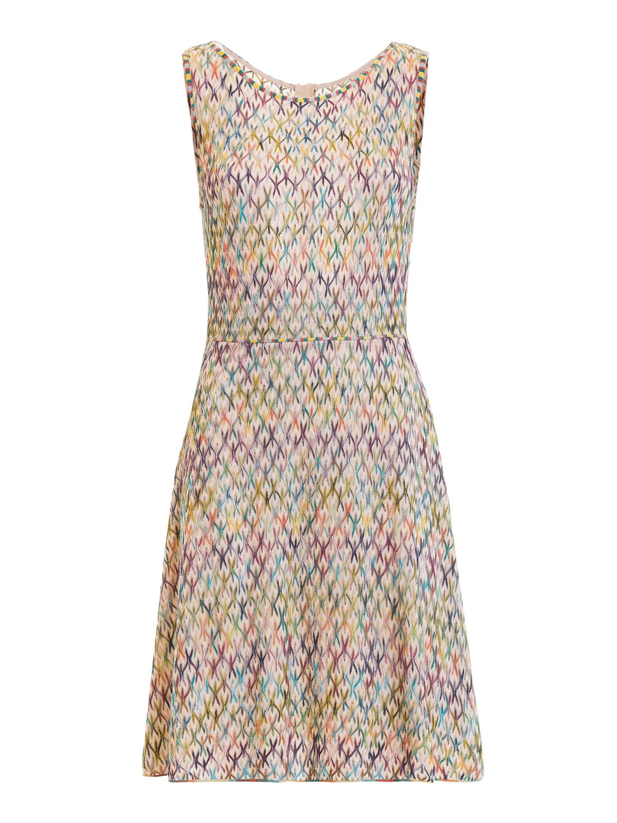 Knee length dresses Missoni - Multicolour knitted sleeveless dress ...