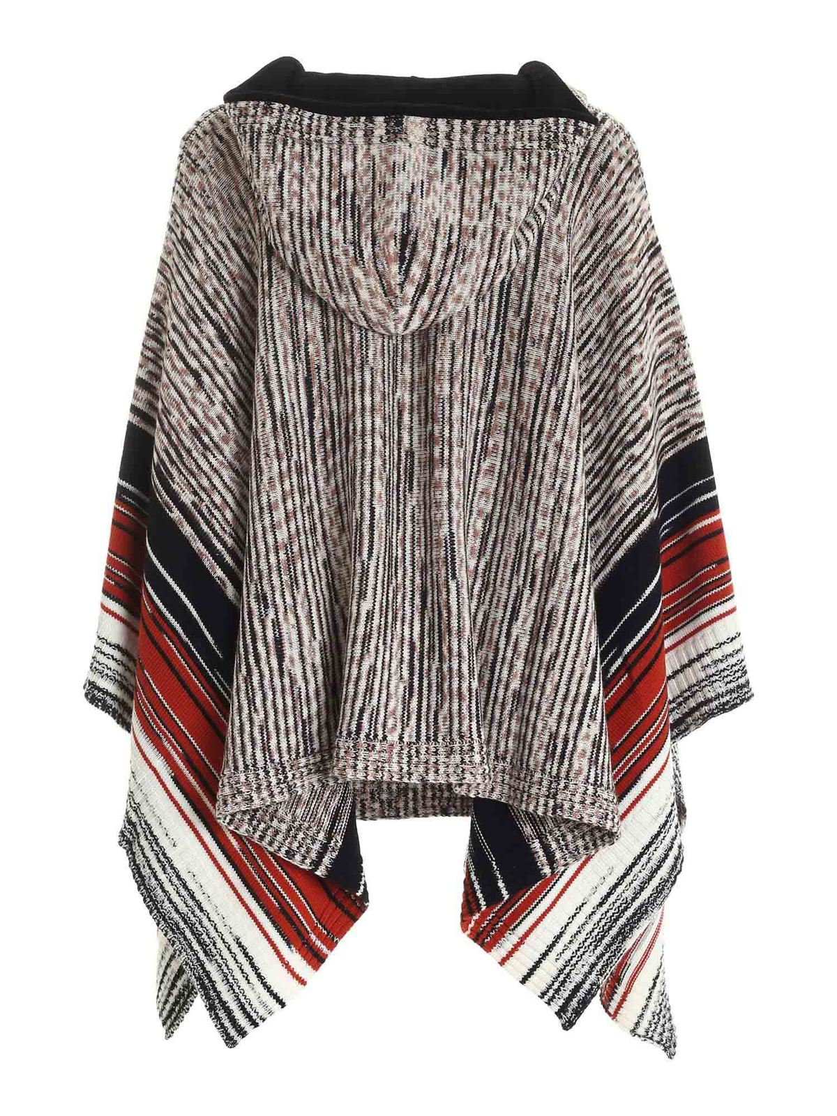 Missoni Black Beige And In Shades Of Brown Poncho شنل پانچو Mdb00038bk00oysm38h