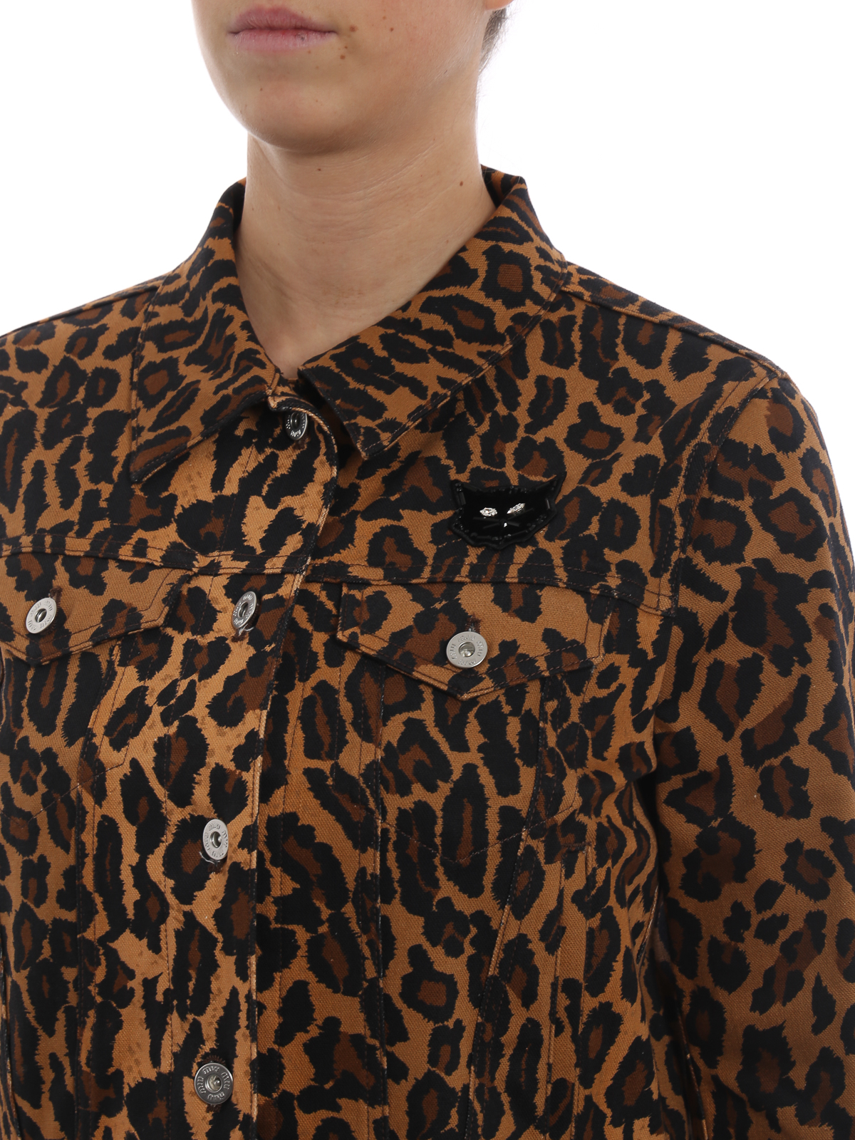 tiger print denim jacket