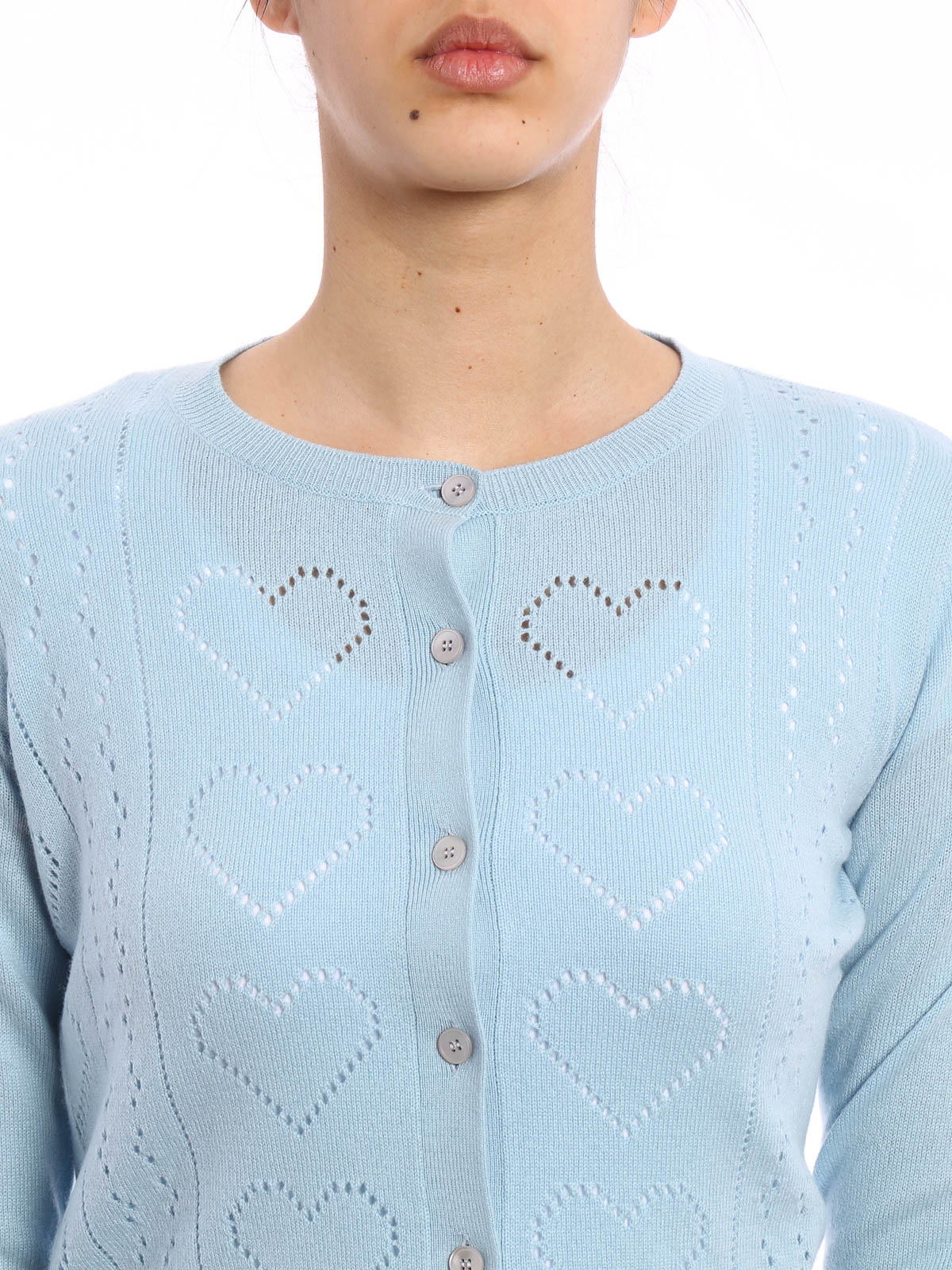 Cardigans Miu Miu - Drilled hearts cashmere cardigan - MMC9171KRD012