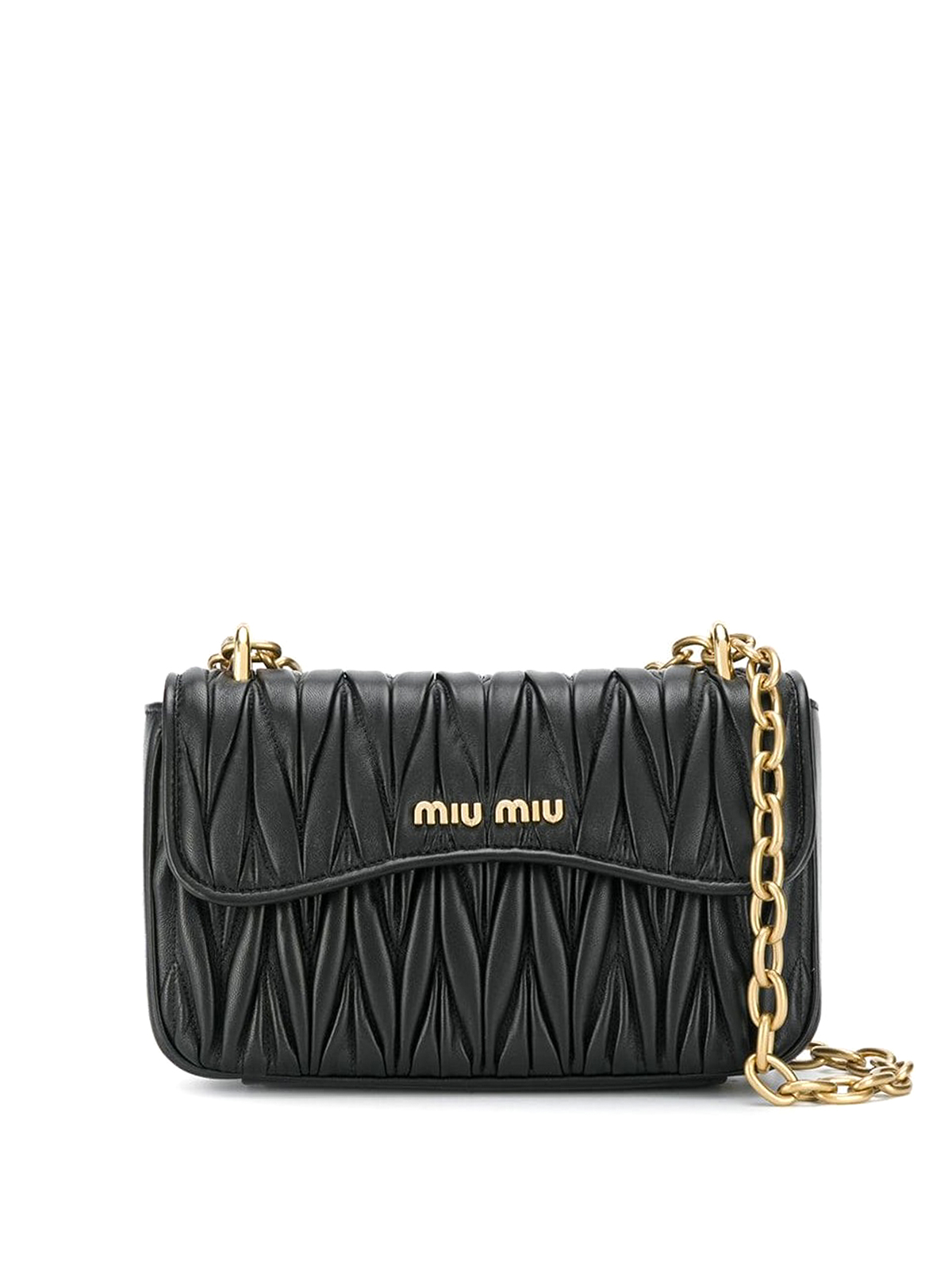 Miu Miu - Logo detailed matelassé leather small bag - cross body bags ...