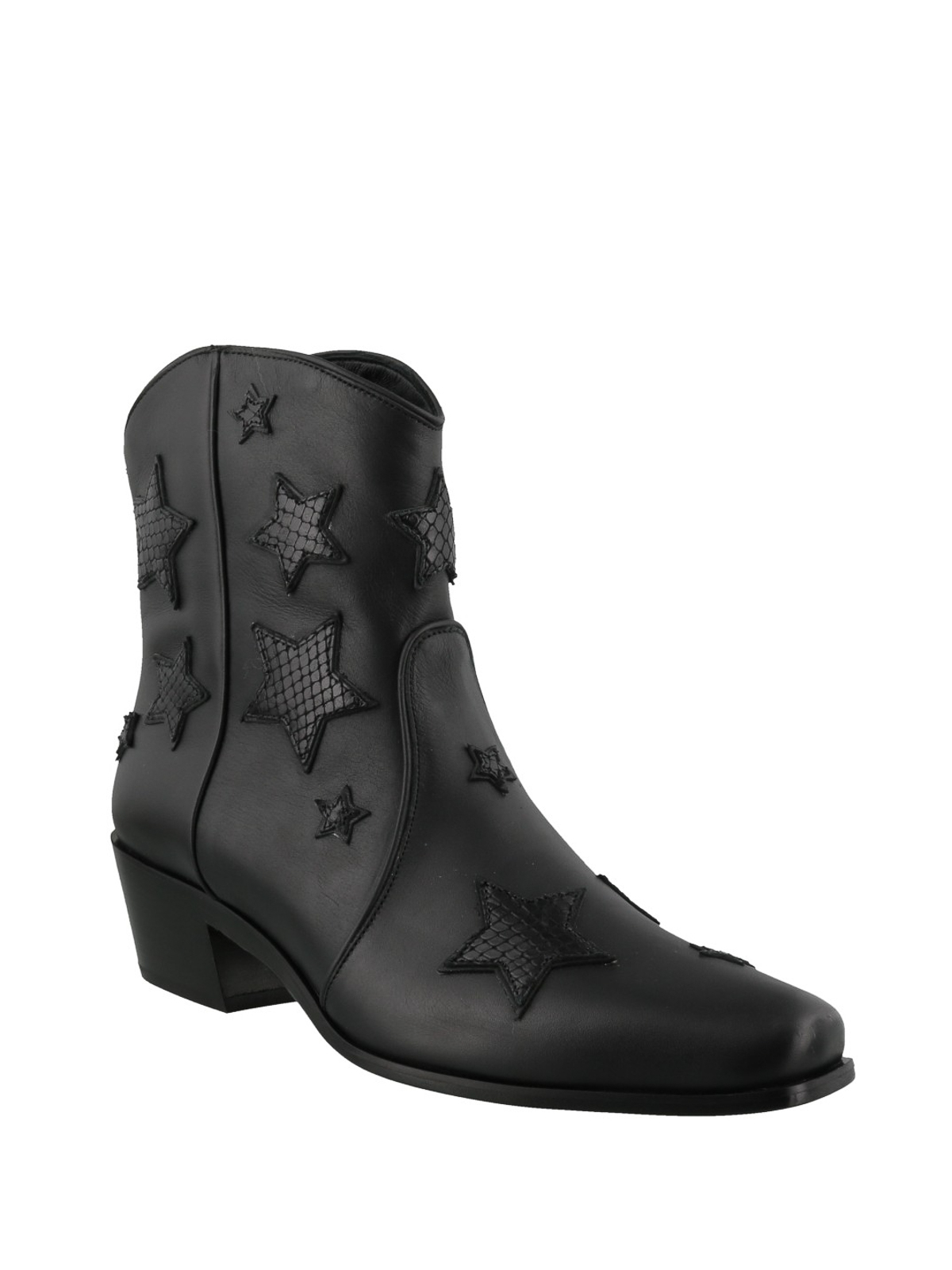 black ankle cowgirl boots