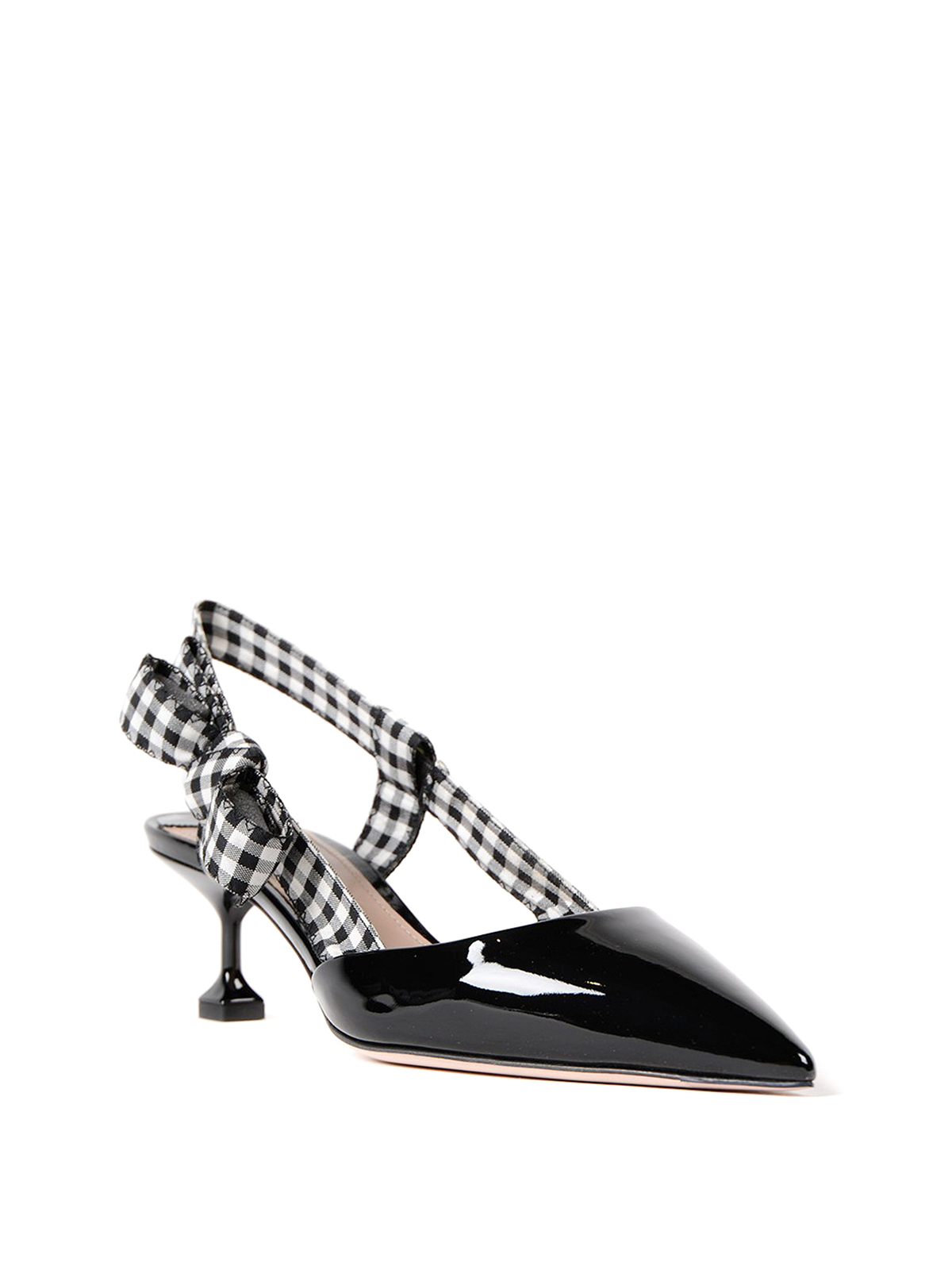 miu miu gingham slingbacks