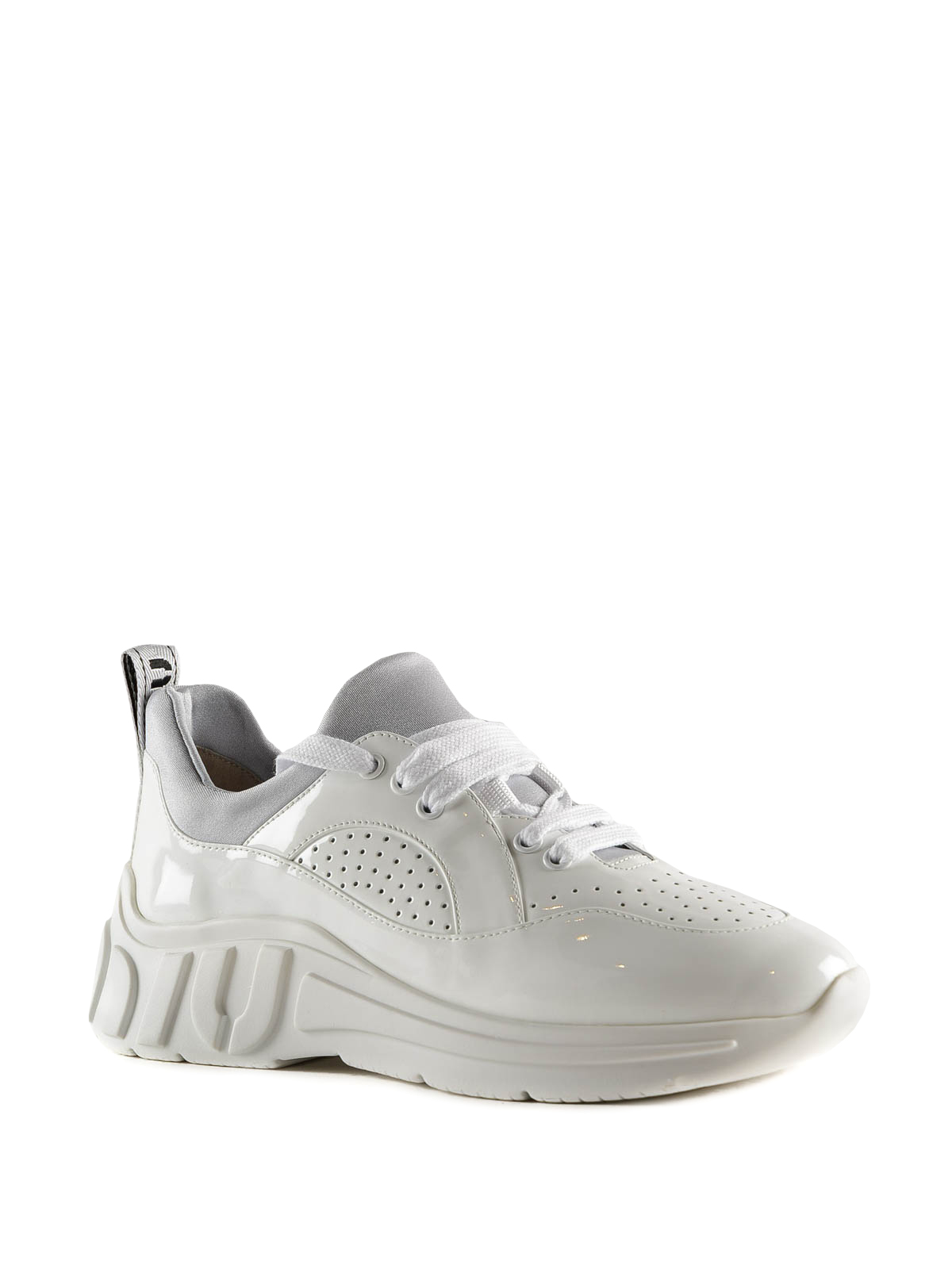 white patent trainers