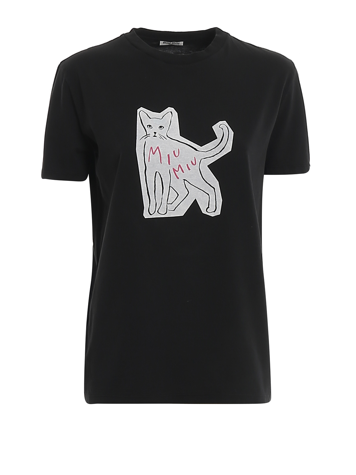 Miu Miu - Cat printed T-shirt - t-shirts - MJN1671WARF0002 | iKRIX.com