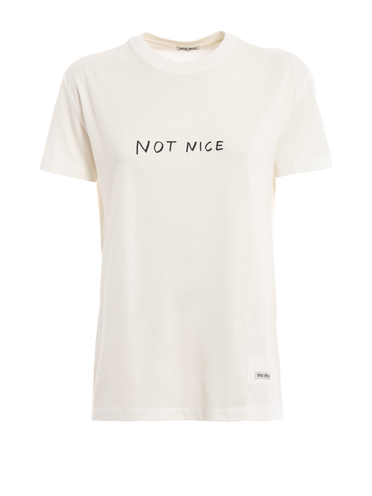 Miu Miu - Not Nice white T-shirt - t-shirts - MJN0781TIO009