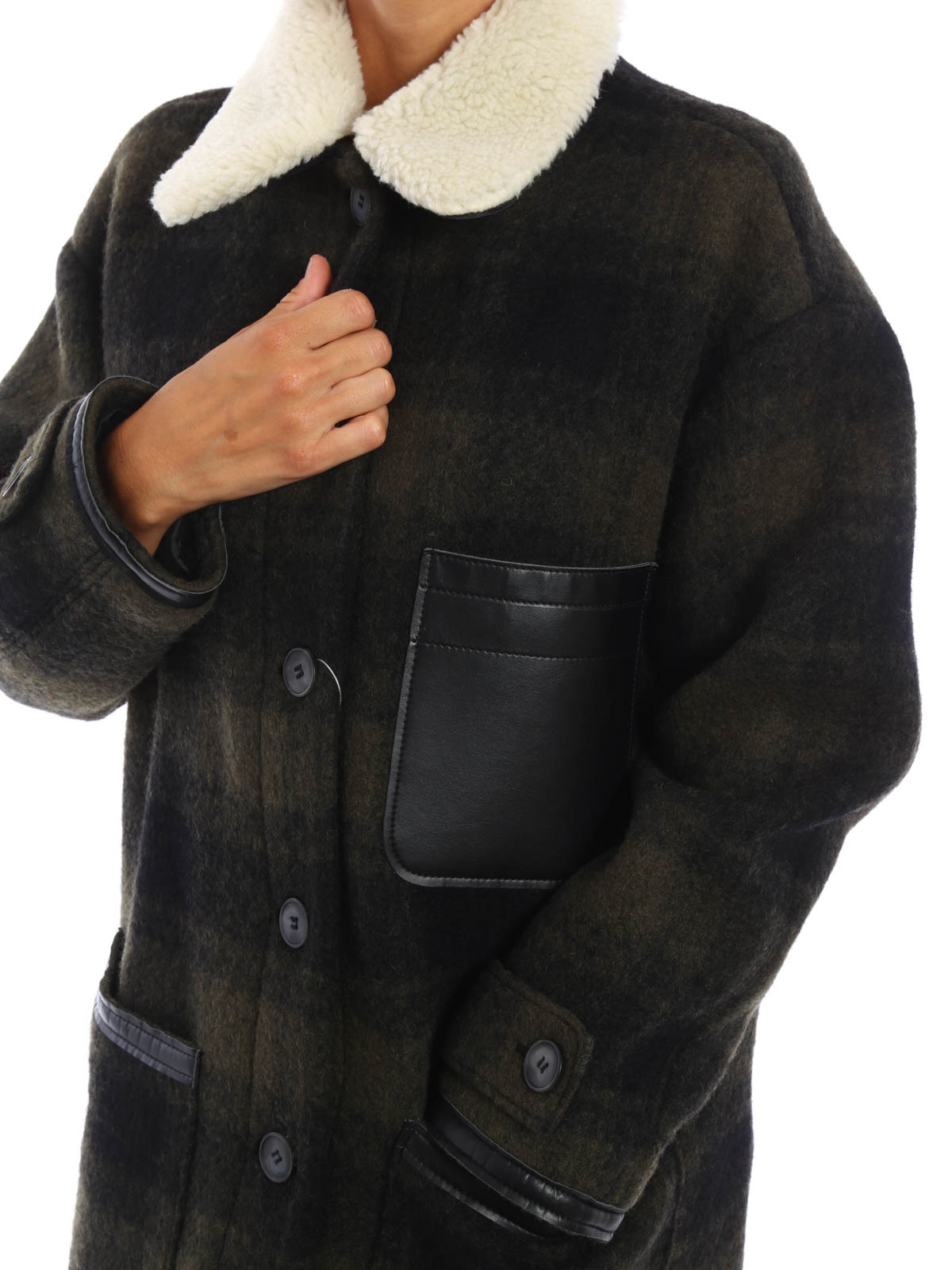 Short coats MM6 Maison Margiela - Oversize tartan wool coat 