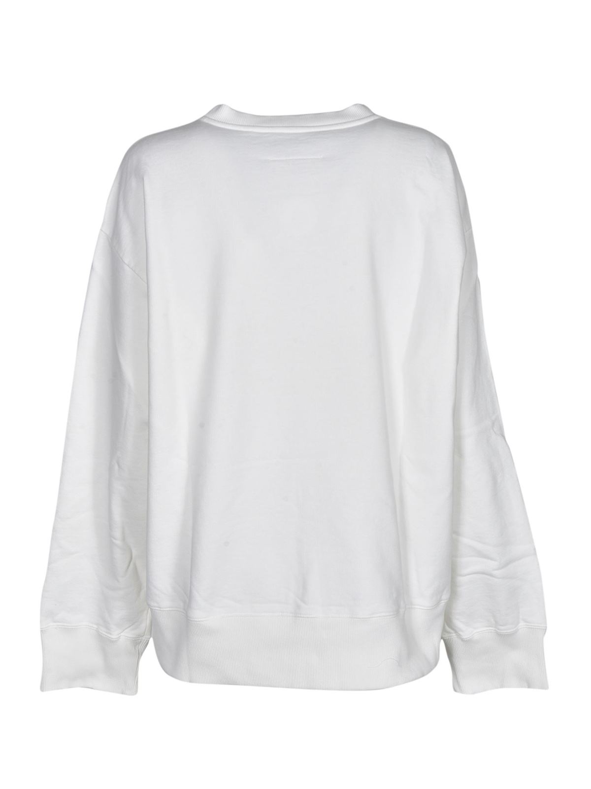 MM6 Maison Margiela - Embossed logo sweatshirt in white - Sweatshirts ...