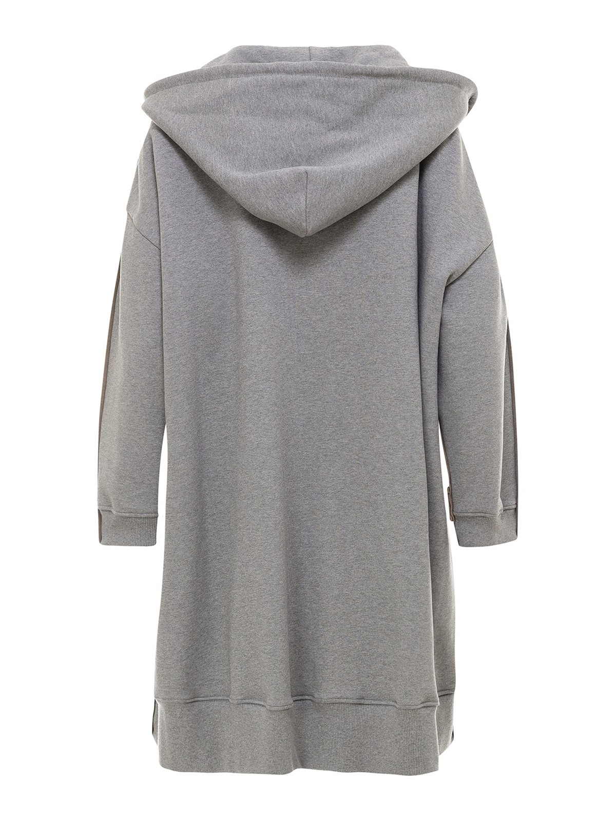 grey hooded trench coat