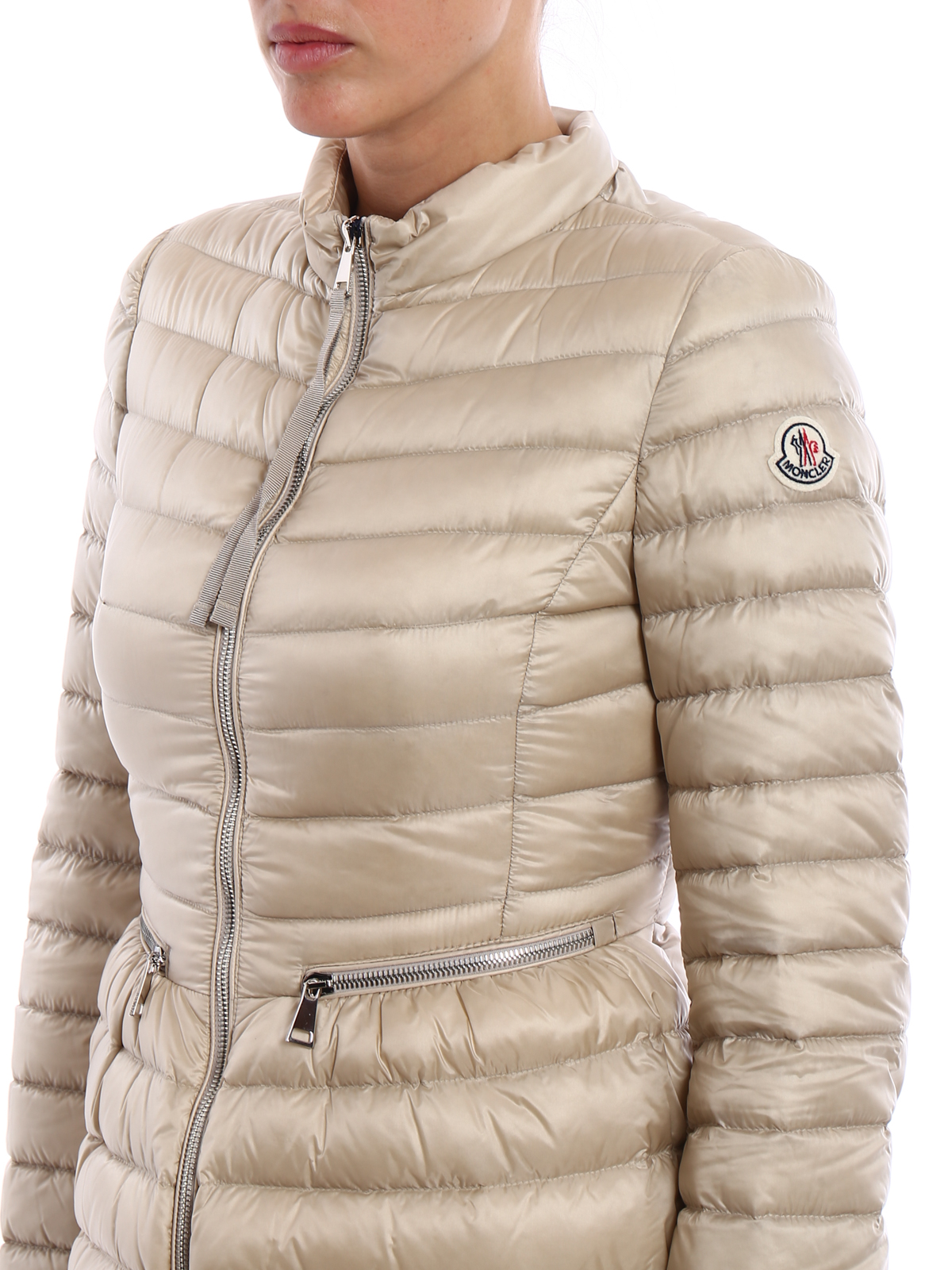Agate fitted beige puffer jacket 