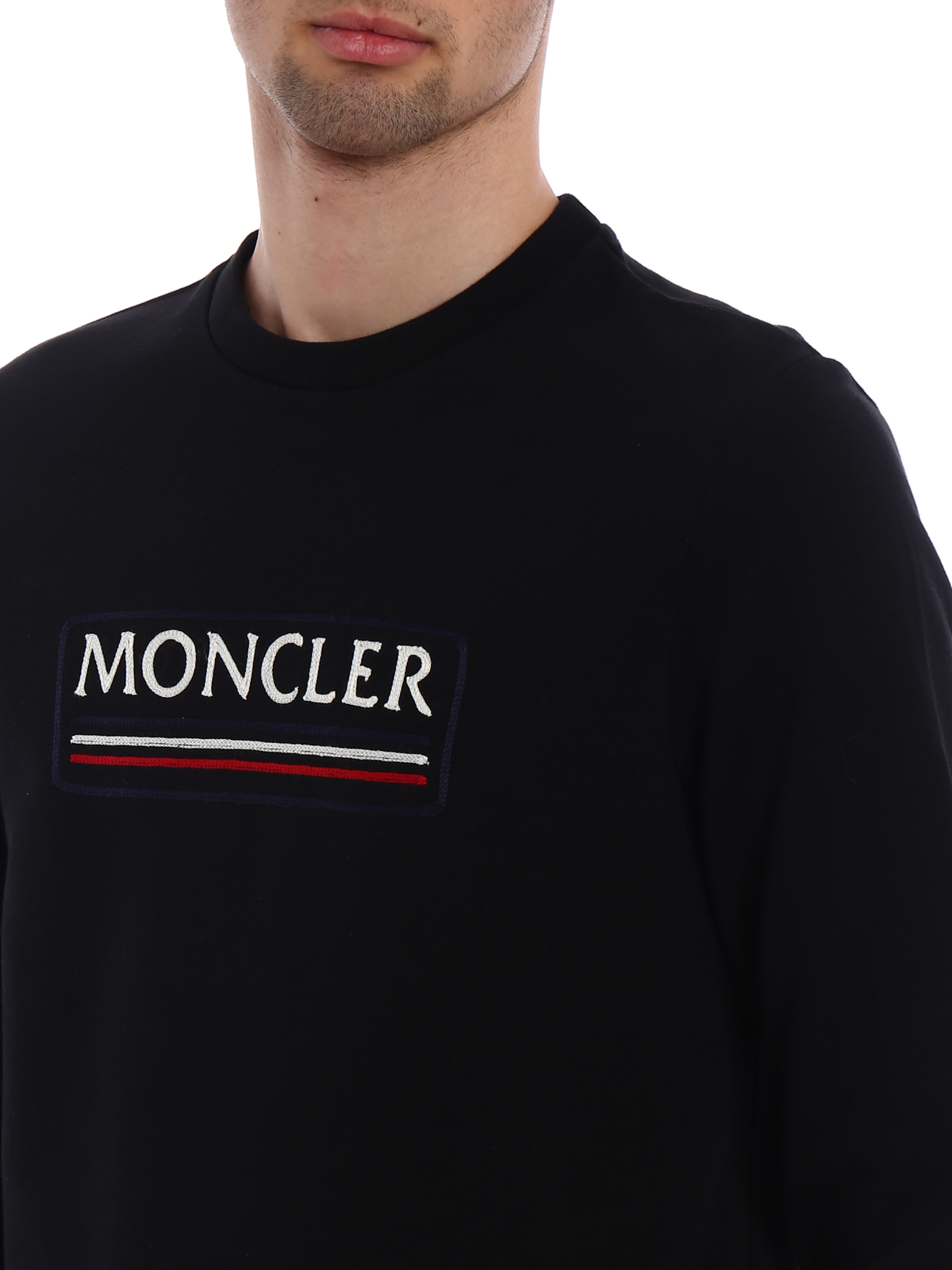 Sweatshirts & Sweaters Moncler - Black logo lettering sweatshirt ...