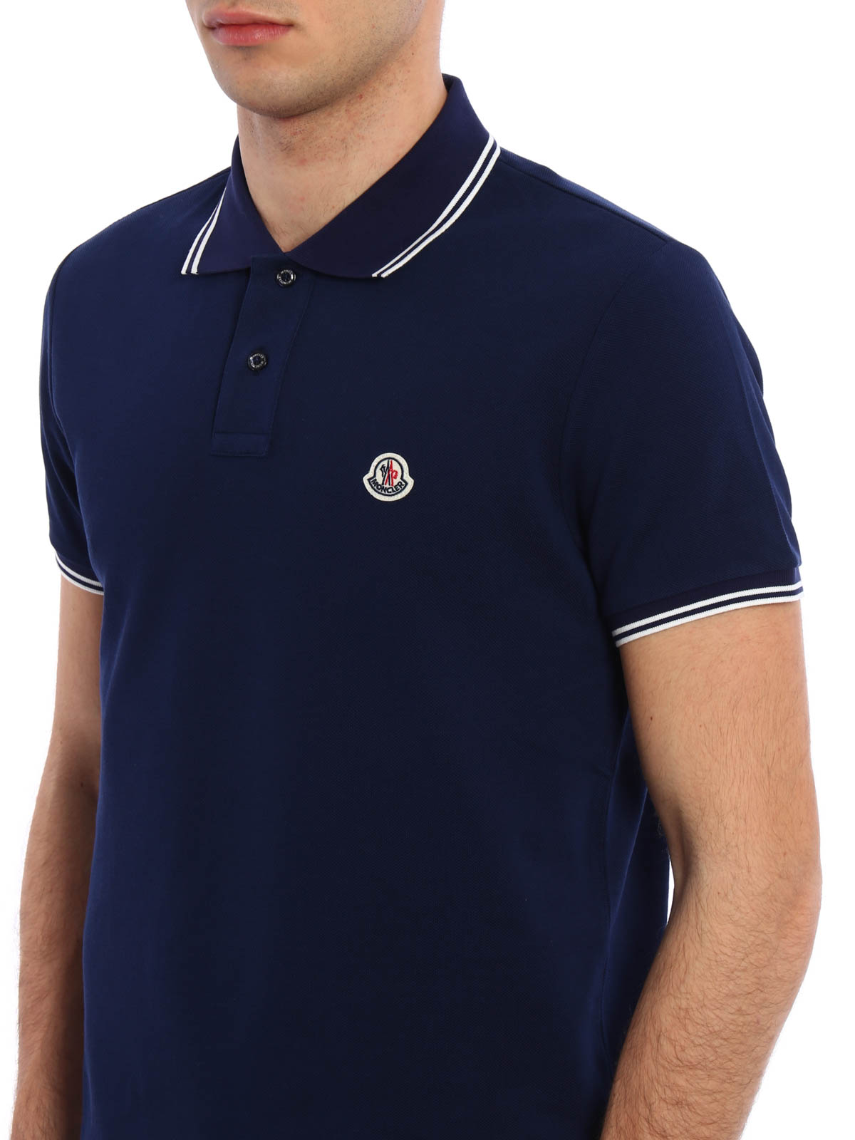 Polo shirts Moncler - Cotton striped collar polo shirt ...