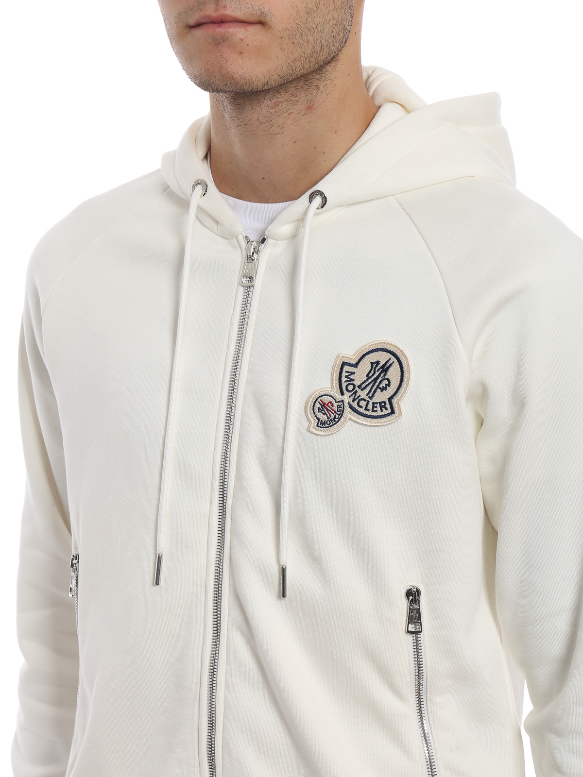 moncler double logo hoodie