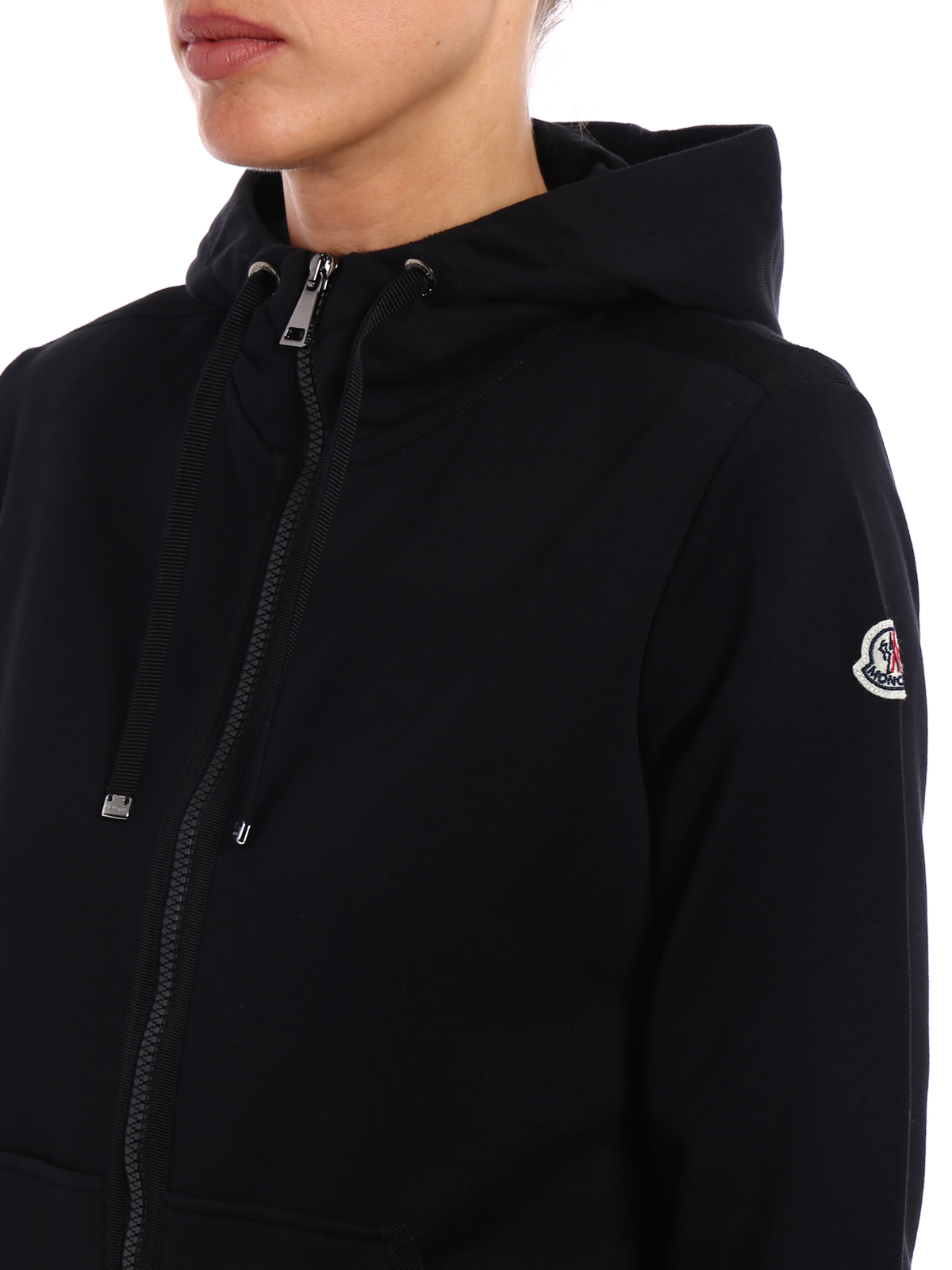 moncler black zip hoodie
