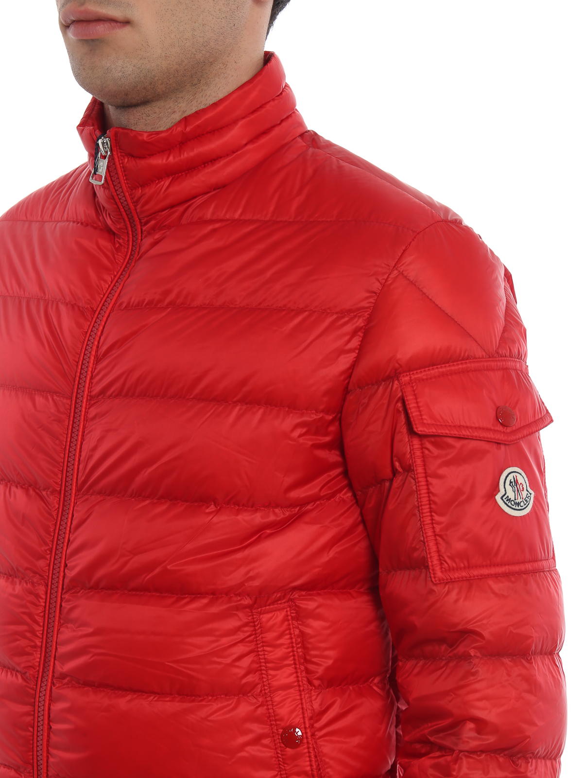 moncler red puffer coat