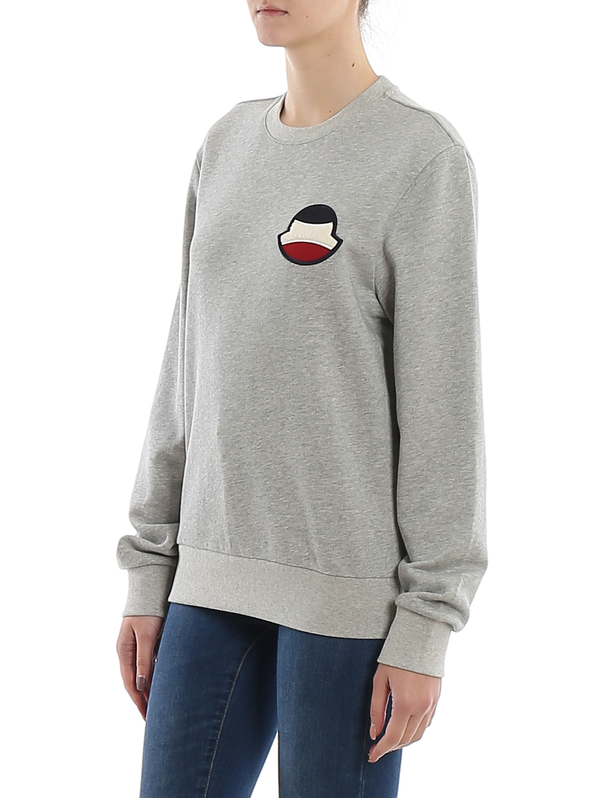 Sweatshirts & Sweaters Moncler - Logo patch melange cotton 