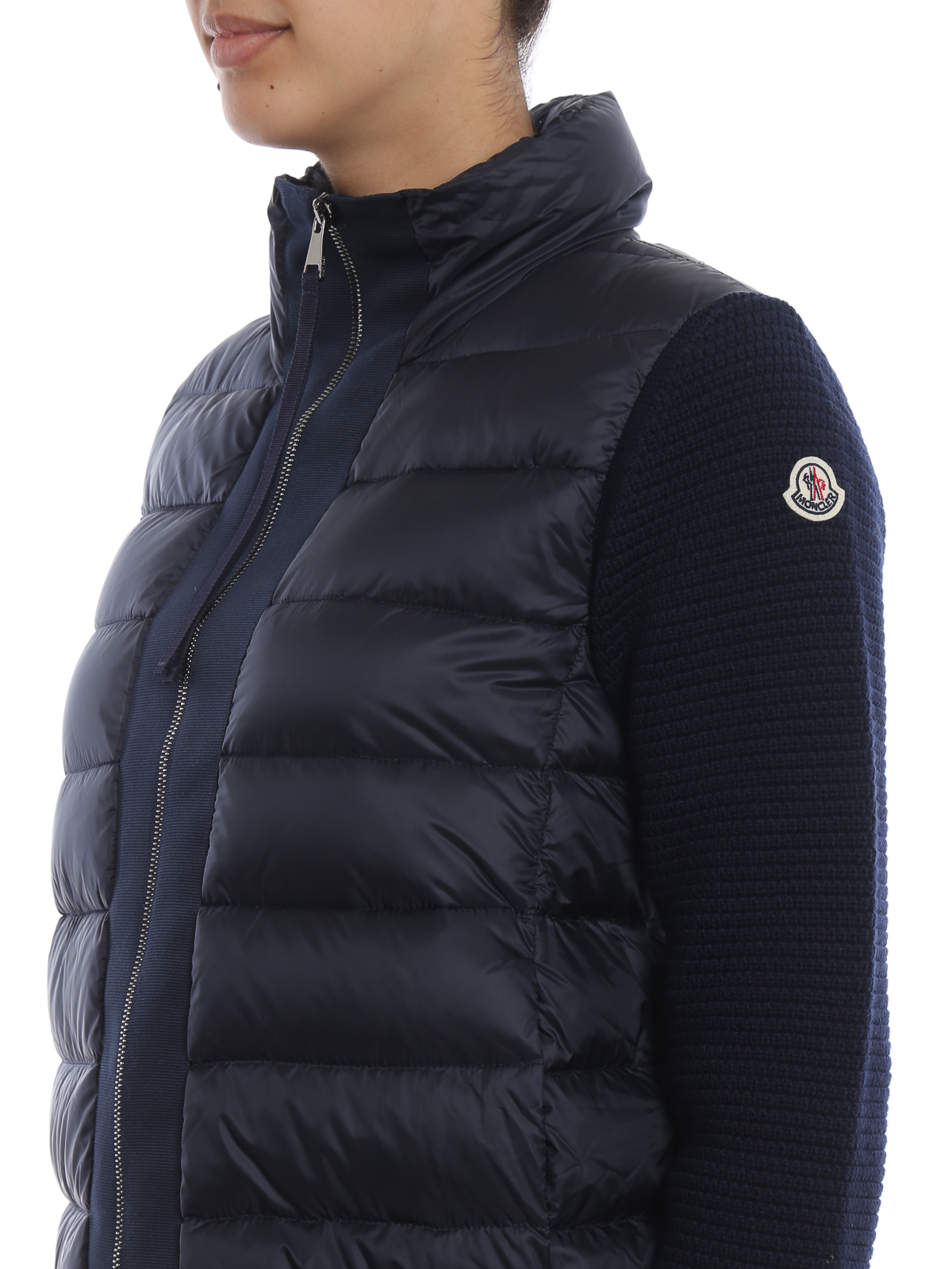 Moncler - Navy blue padded jacket with 