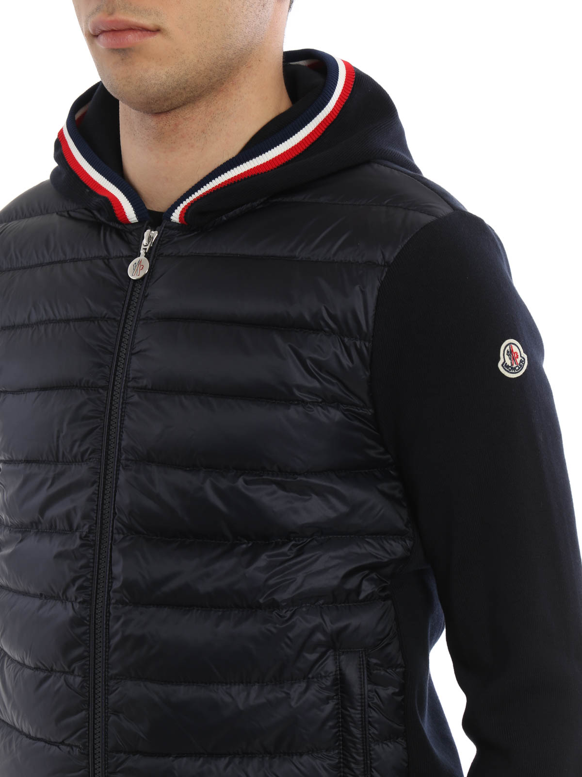 Cardigans Moncler - Padded front hooded cardigan - C1091940750091126742
