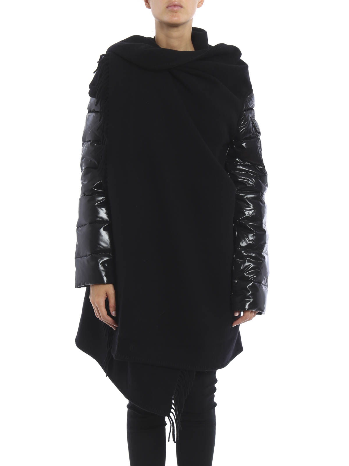 Padded sleeved wool cape by Moncler - Capes & Ponchos | iKRIX