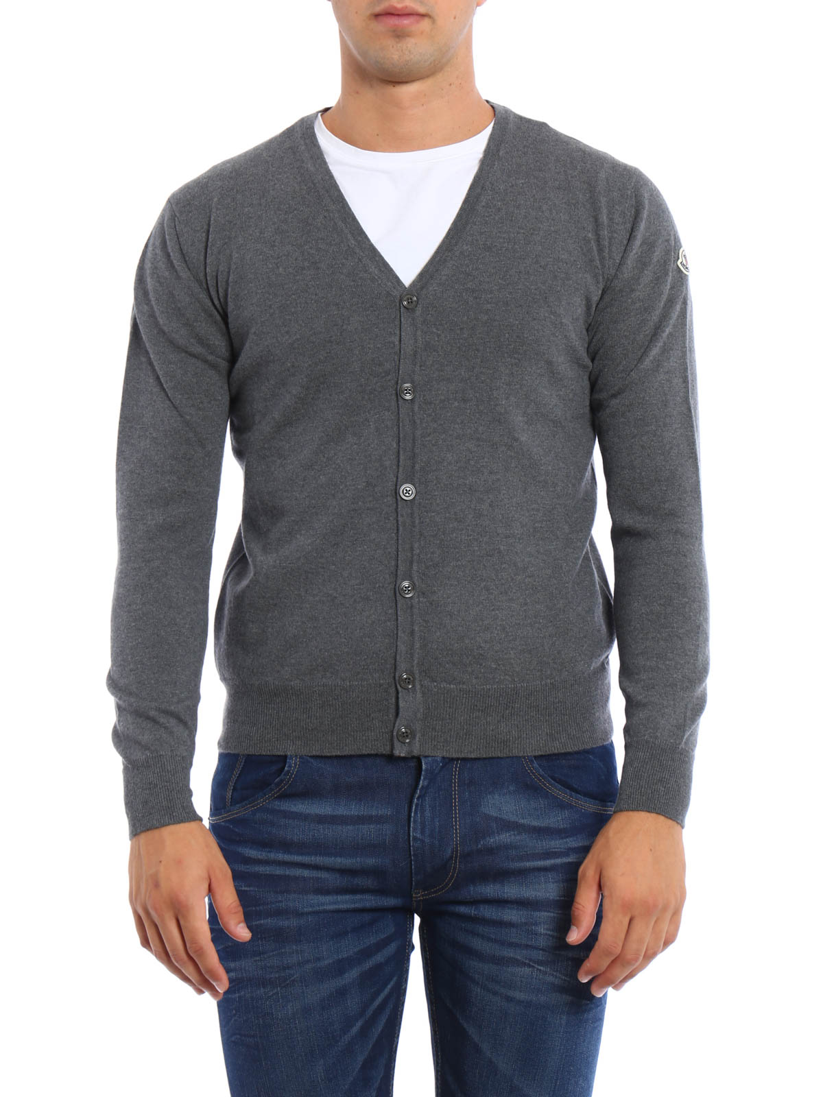 Wool cardigan by Moncler - cardigans | iKRIX