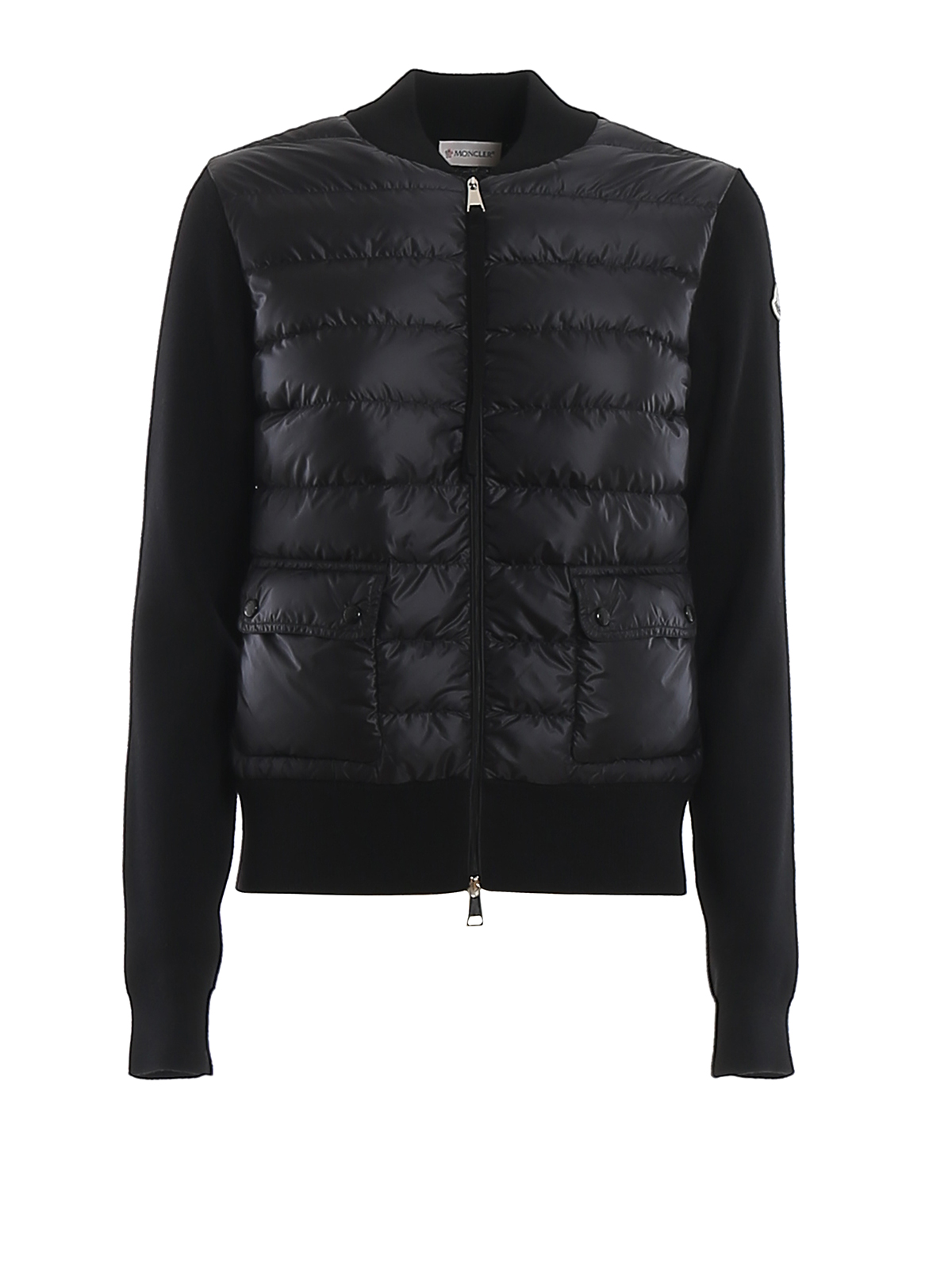 Moncler Padded Front Black Tricot Cardigan