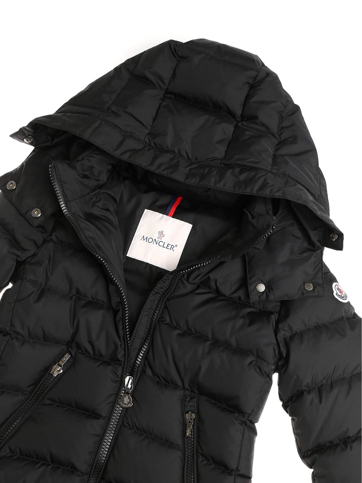 Padded coats Moncler Jr - Black Abelle down jacket with fur insert ...