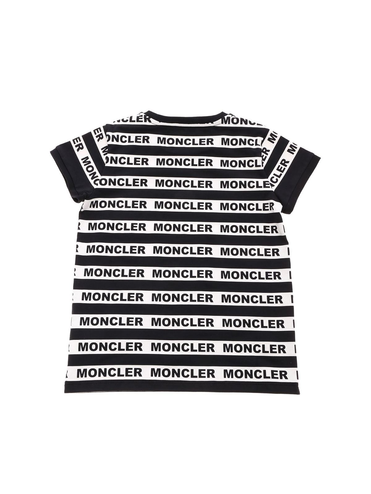 T-shirts Moncler Jr - Branded stripes T-shirt in black - 8C708108790A999