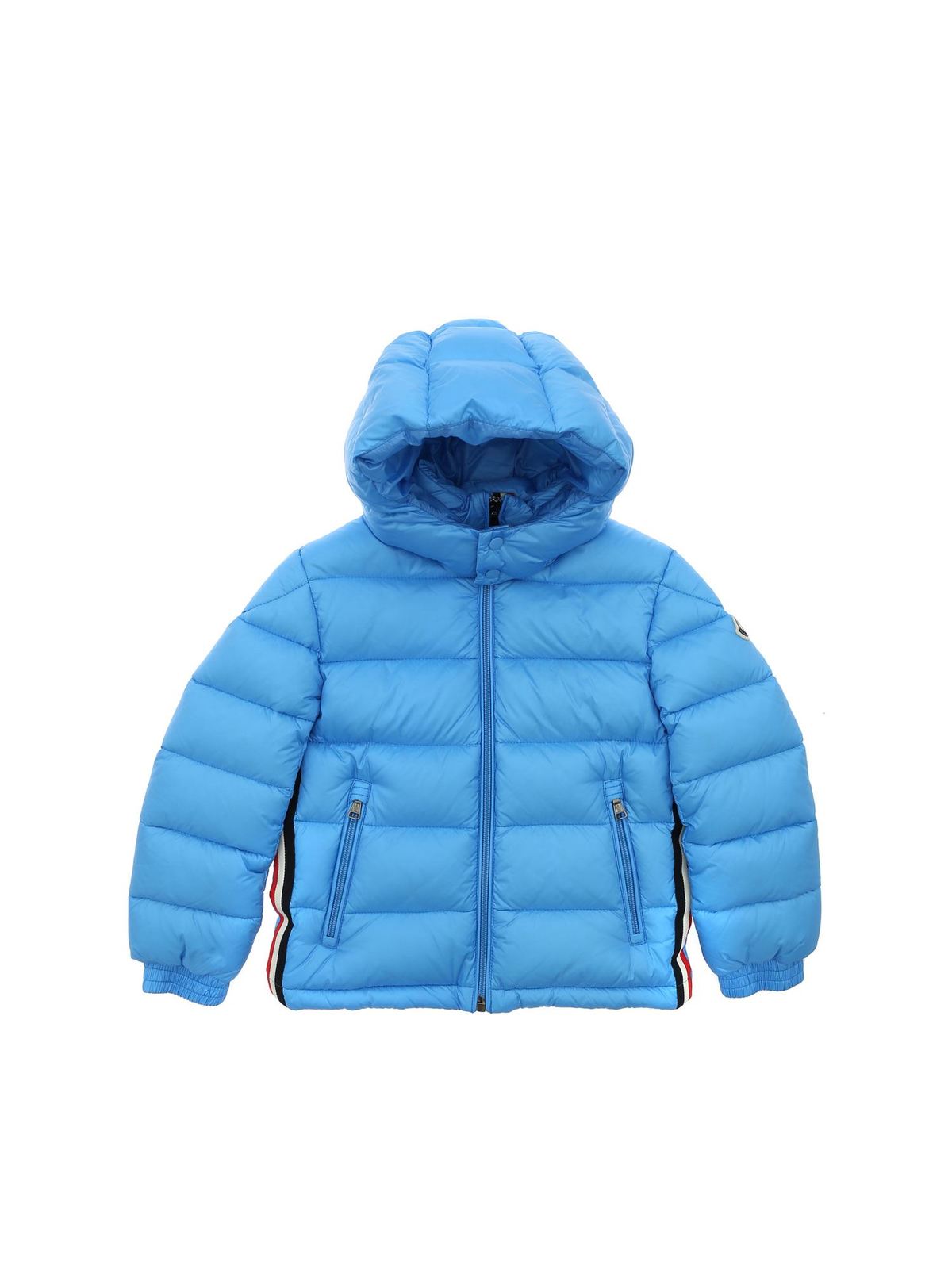 Padded coats Moncler Jr - New Gastonet jacket in light blue ...