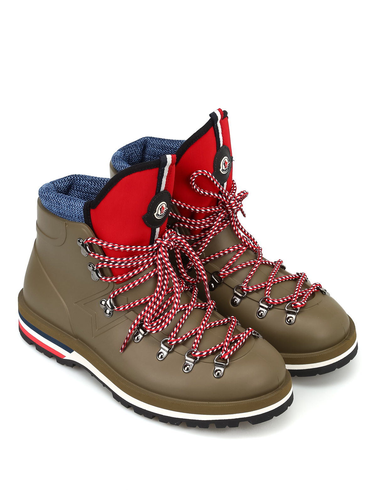 lacing up hiking boots